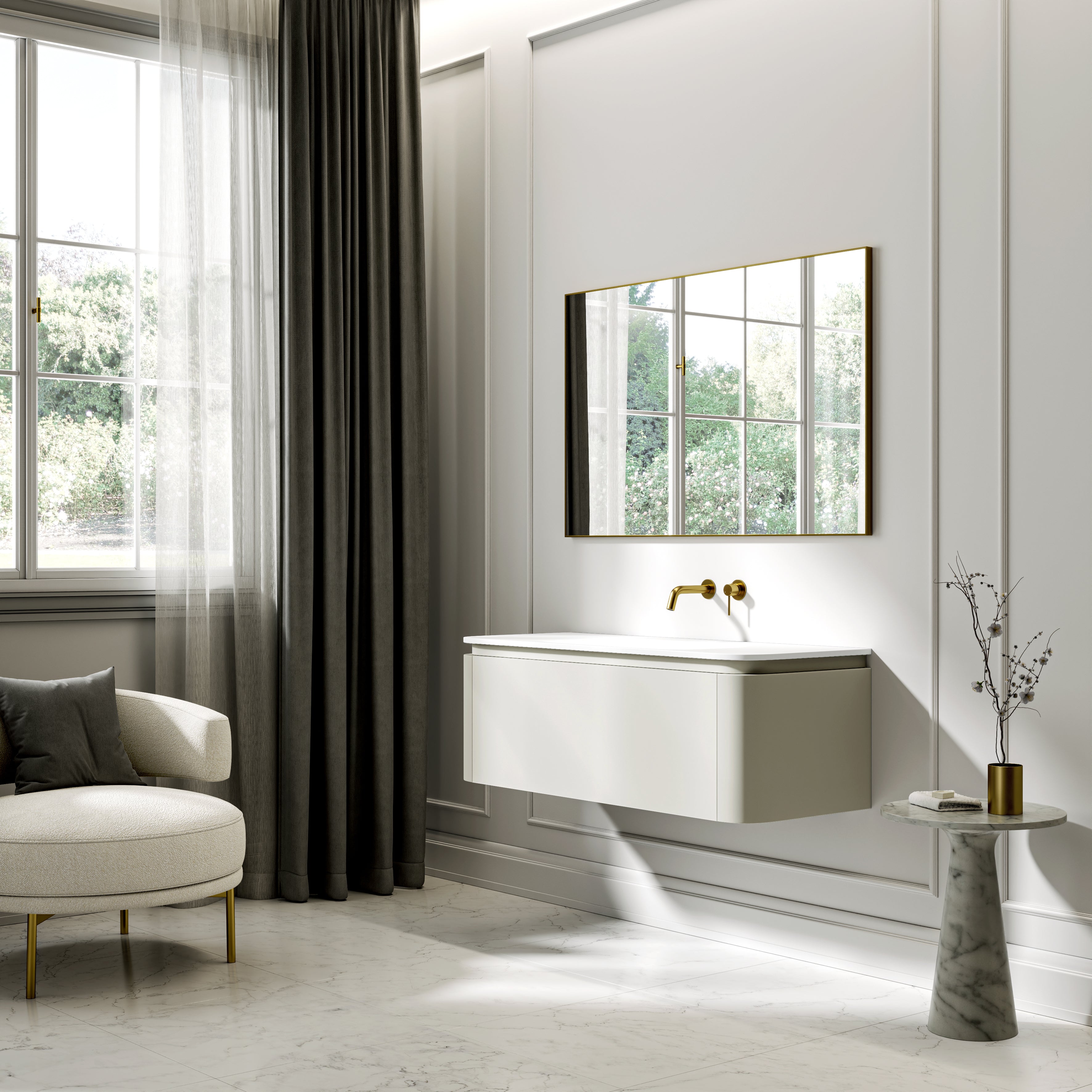 Artura Vanity Unit with Stone Basin (Cream 1200mm)
