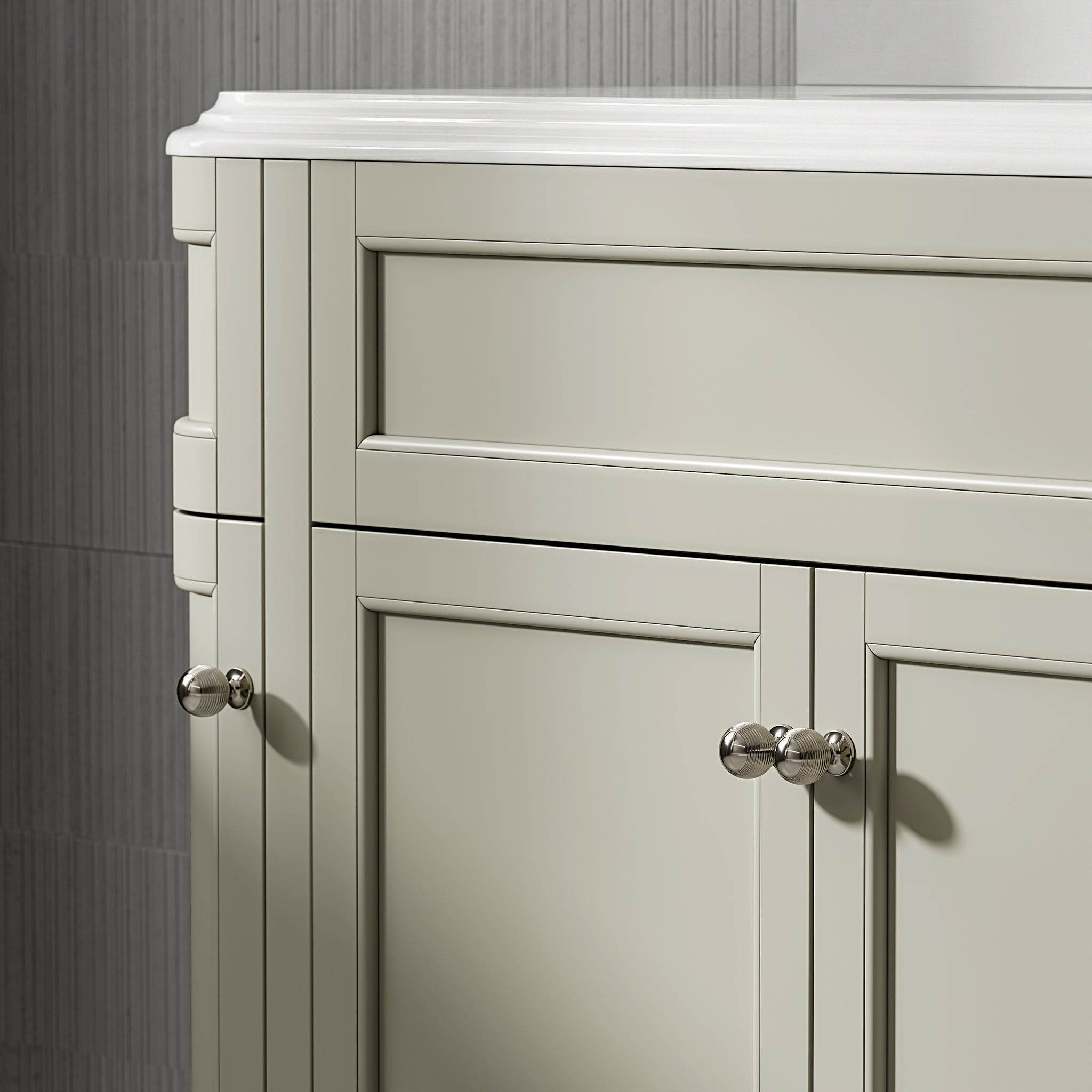 Cobham Quartz Floorstanding Vanity Unit (Matte Olive) 1400mm
