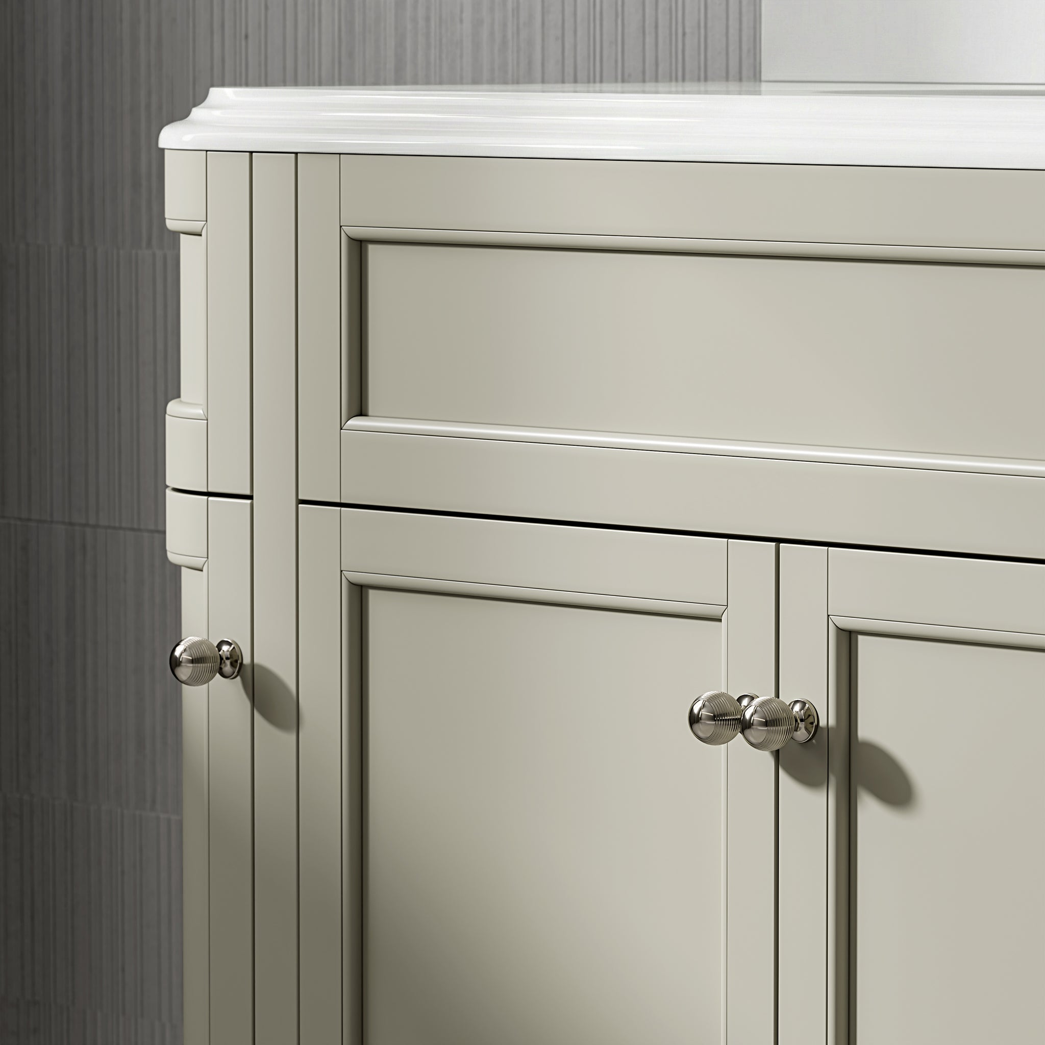 Cobham Quartz Floorstanding Vanity Unit (Matte Olive) 1600mm