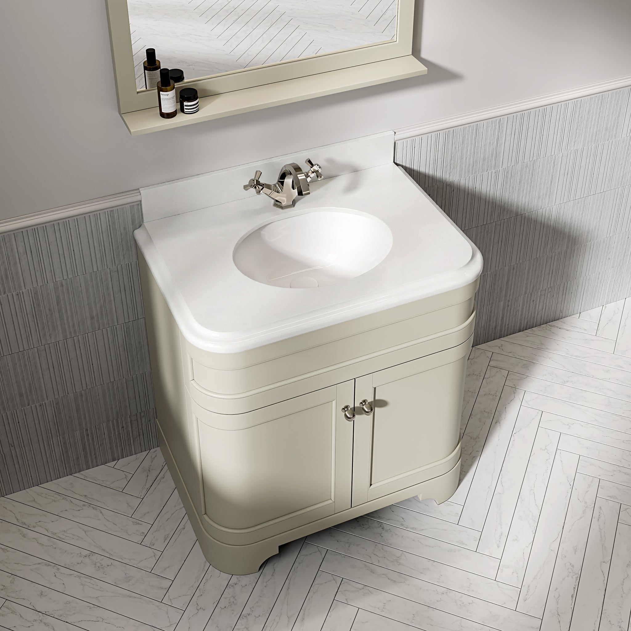 Cobham Quartz Floorstanding Vanity Unit (Matte Olive) 800mm