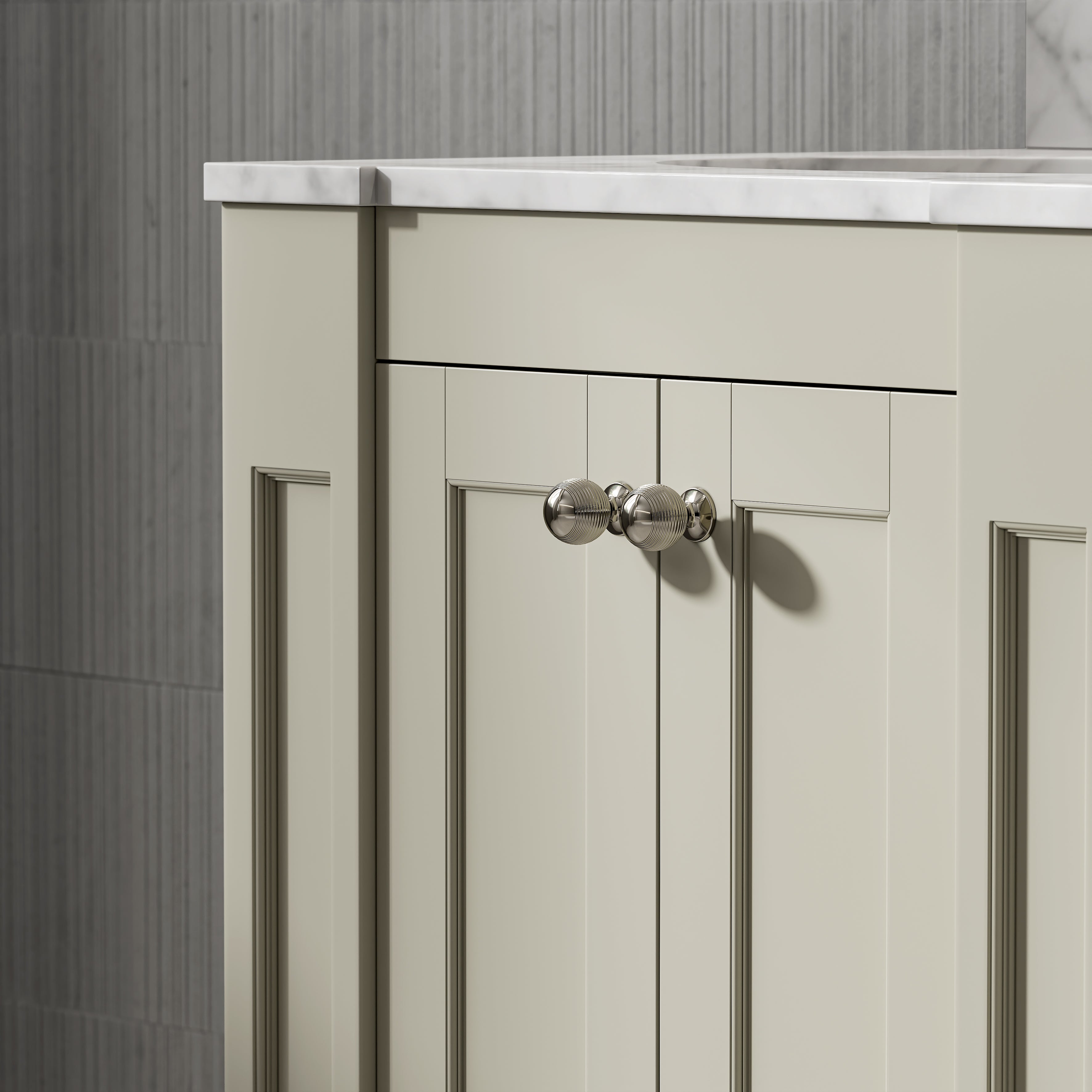 Wentworth Carrara Marble Floorstanding Vanity Unit (Matte Olive) 600mm
