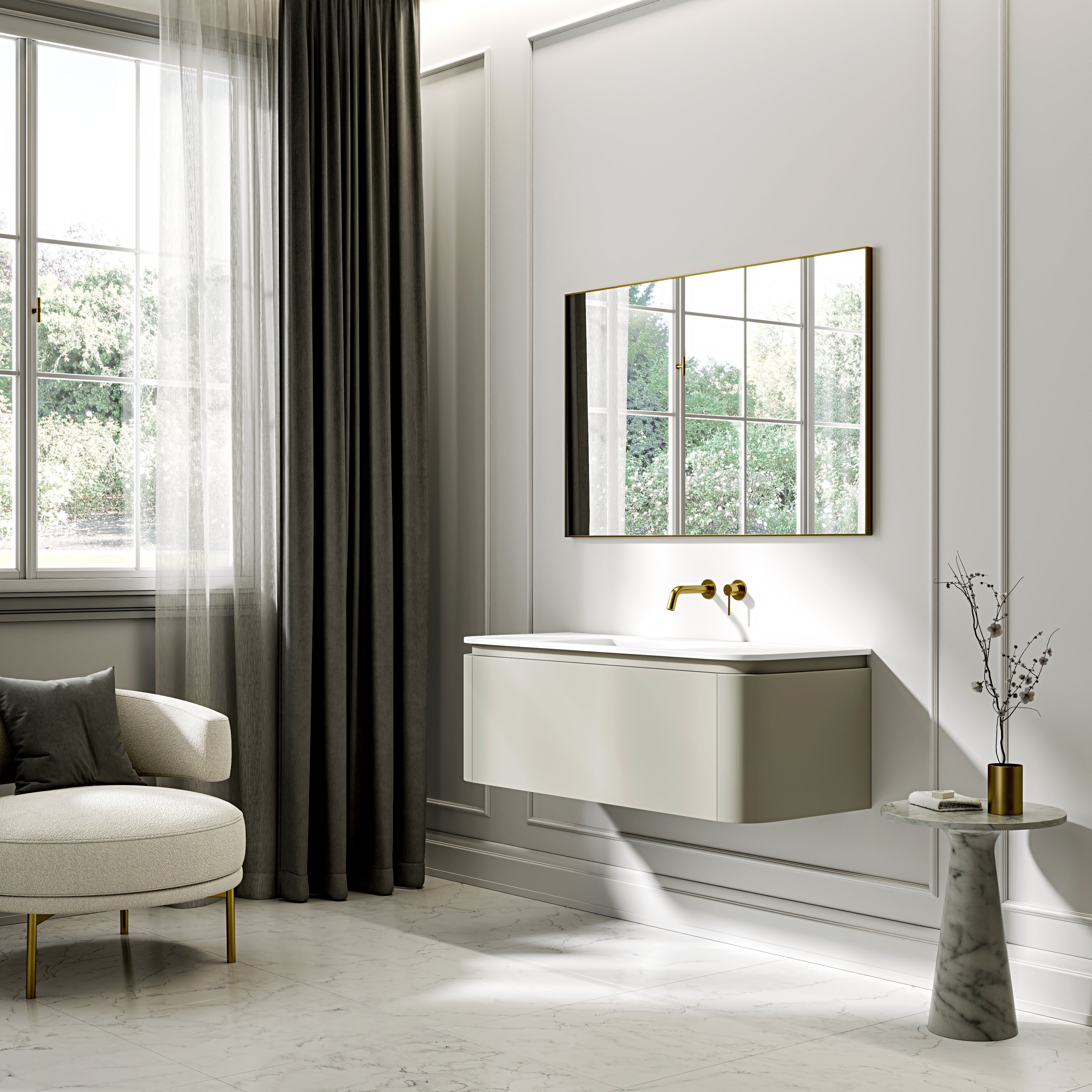 Artura Vanity Unit with Stone Basin (Taupe 1200mm)