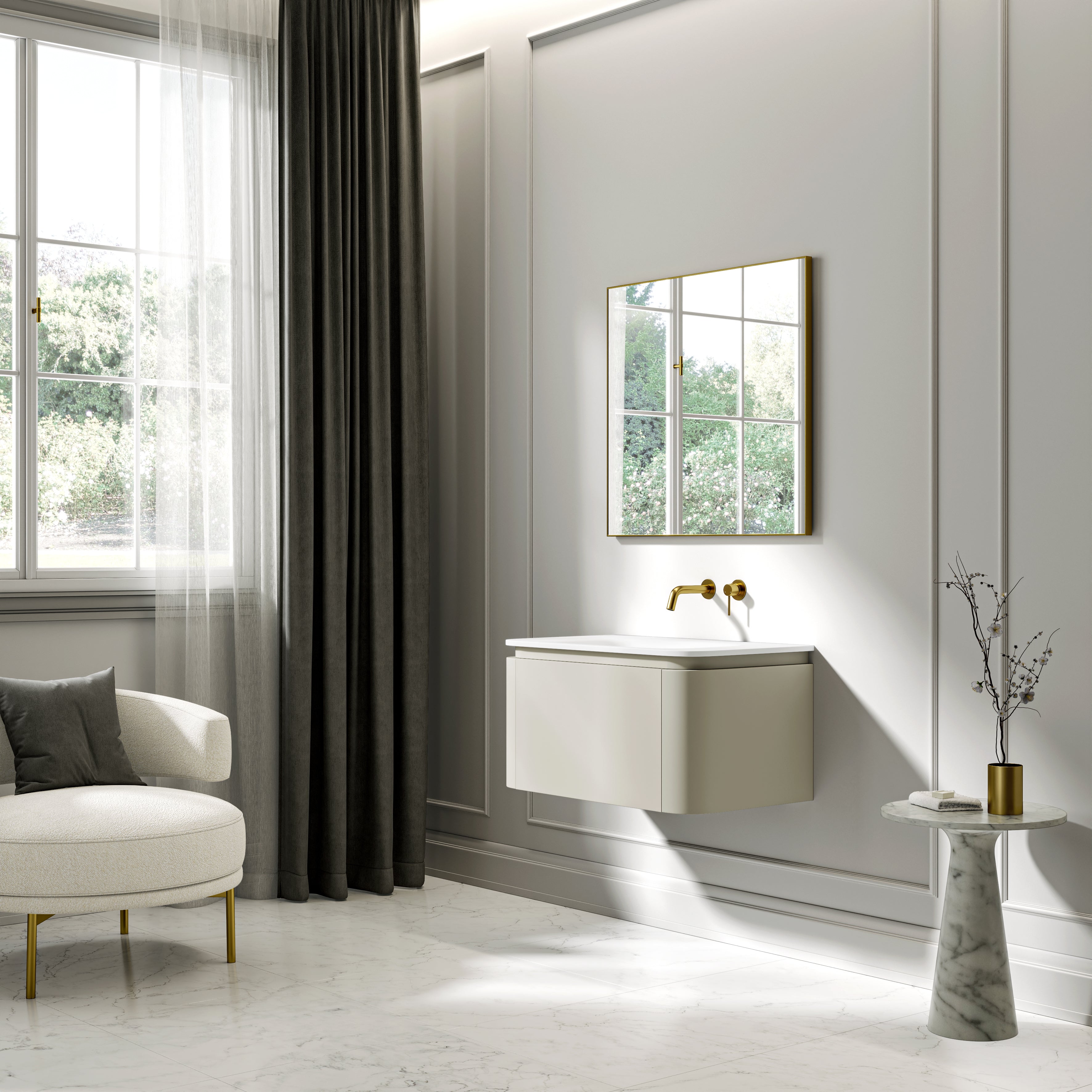 Artura Vanity Unit with Stone Basin (Taupe 800mm)