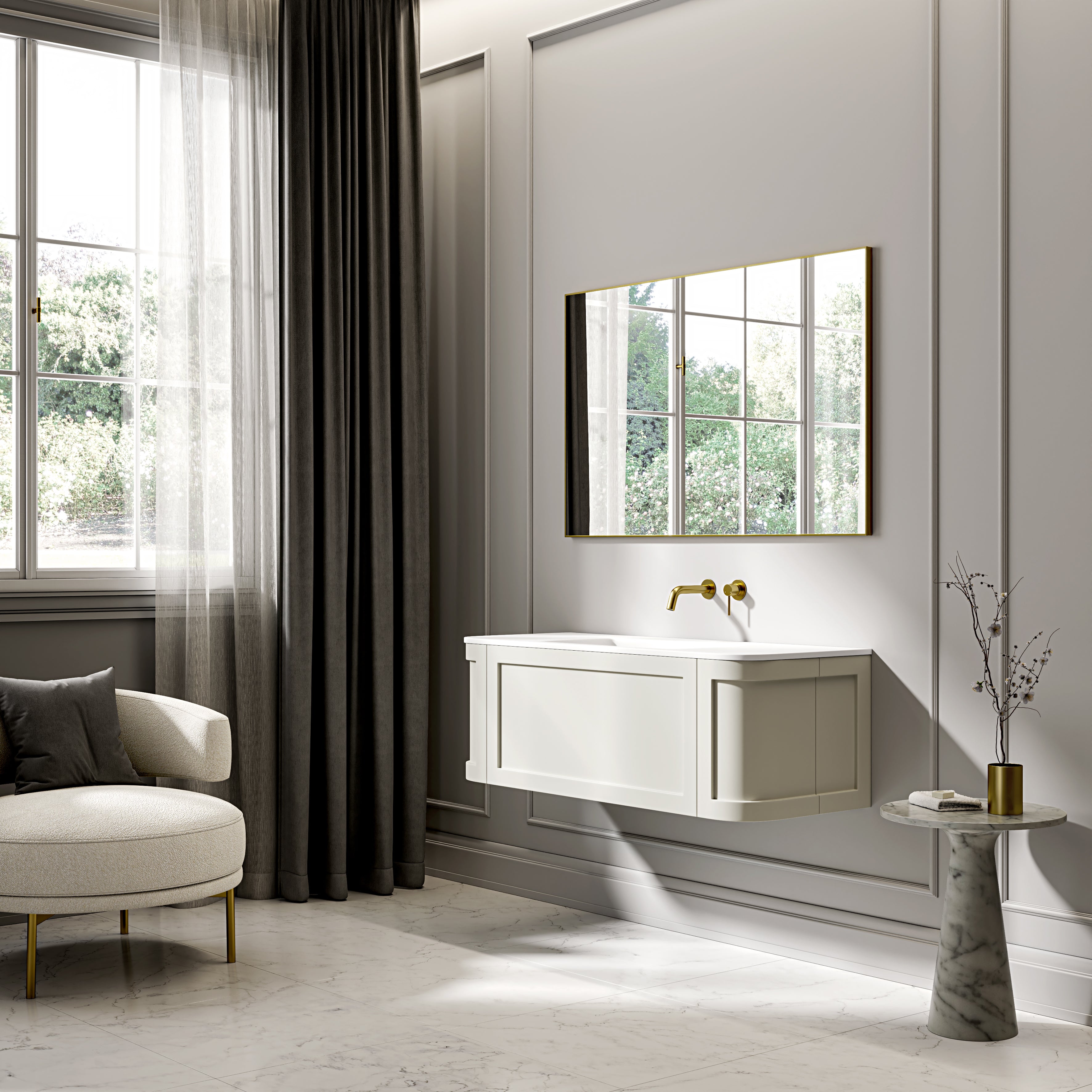 Emory Vanity Unit with Stone Basin (Cream 1200mm)