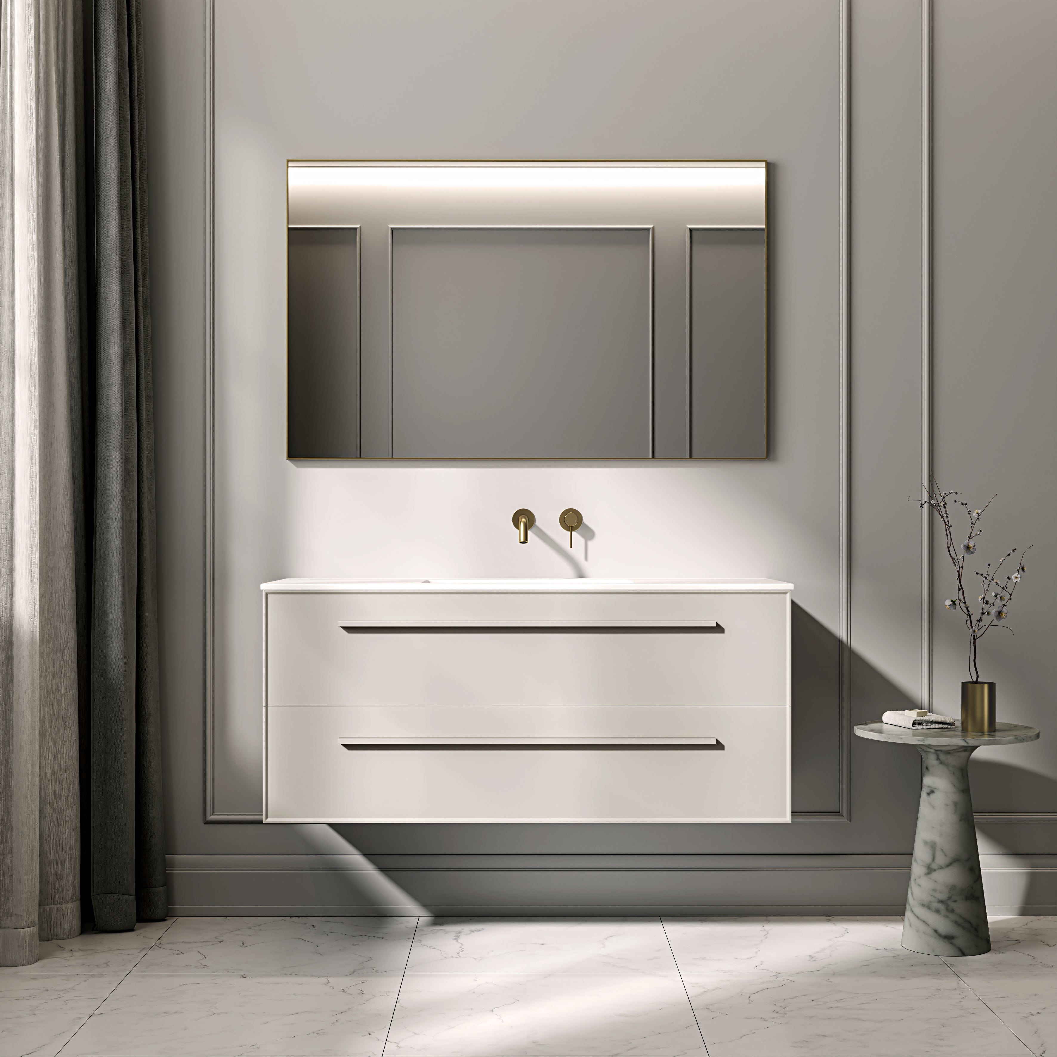 Farringdon Vanity Unit with Stone Basin (Matte Cappuccino 1200mm)
