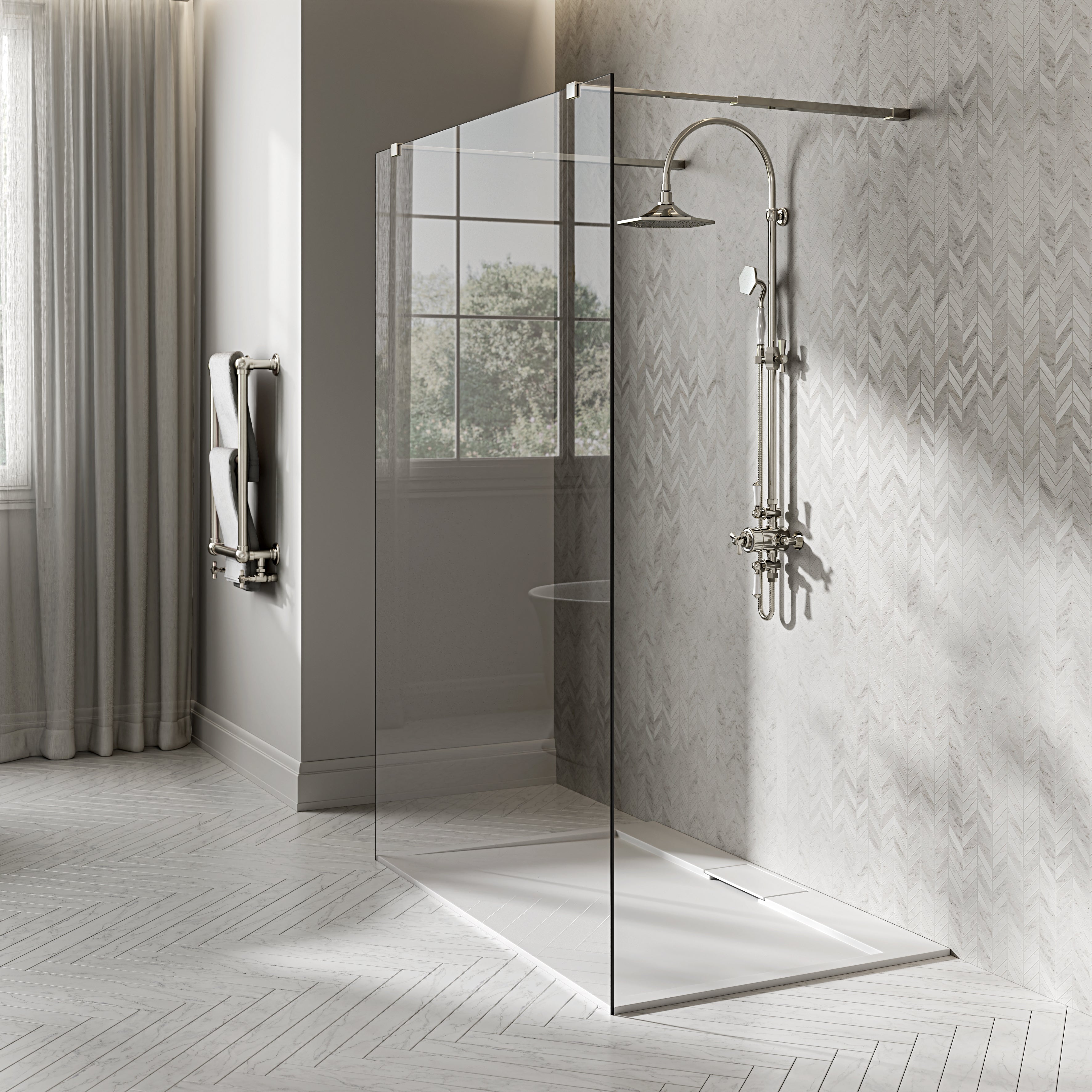 Avant Complete Walk in Landscape Shower Enclosure Chrome - Kit A