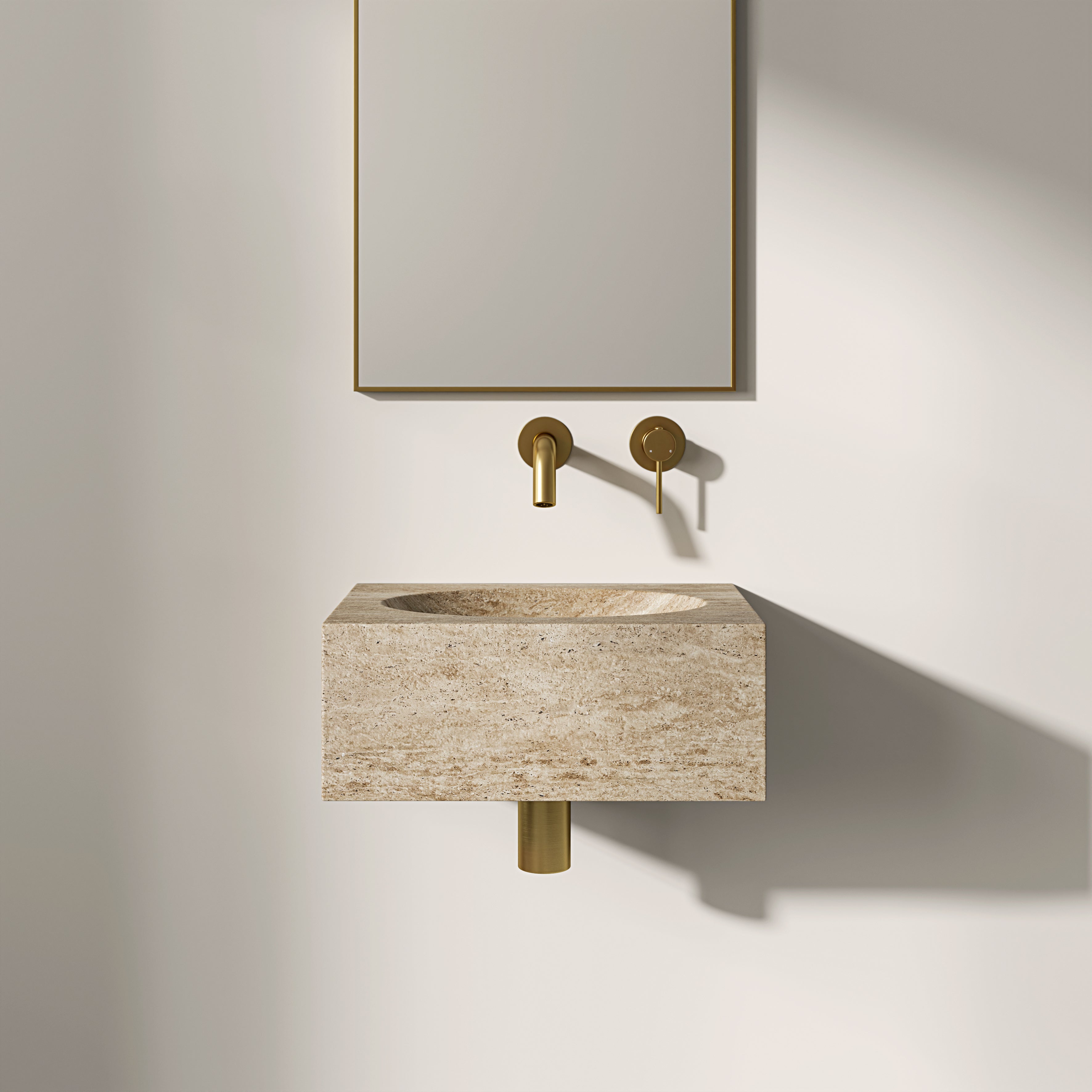 Vienna Travertine Marble Wall Hung Basin 400mm