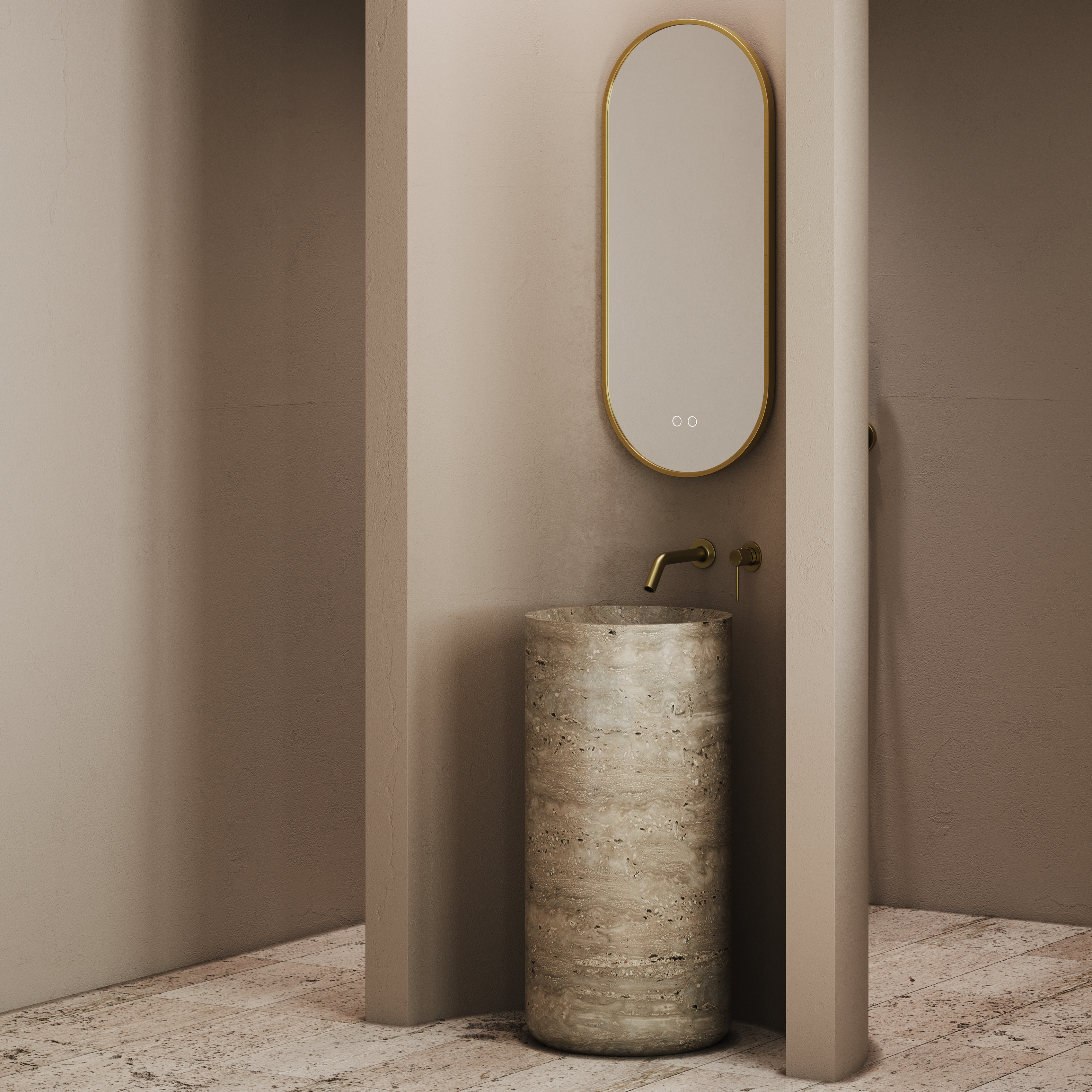 Adria Travertine Freestanding Basin 400mm