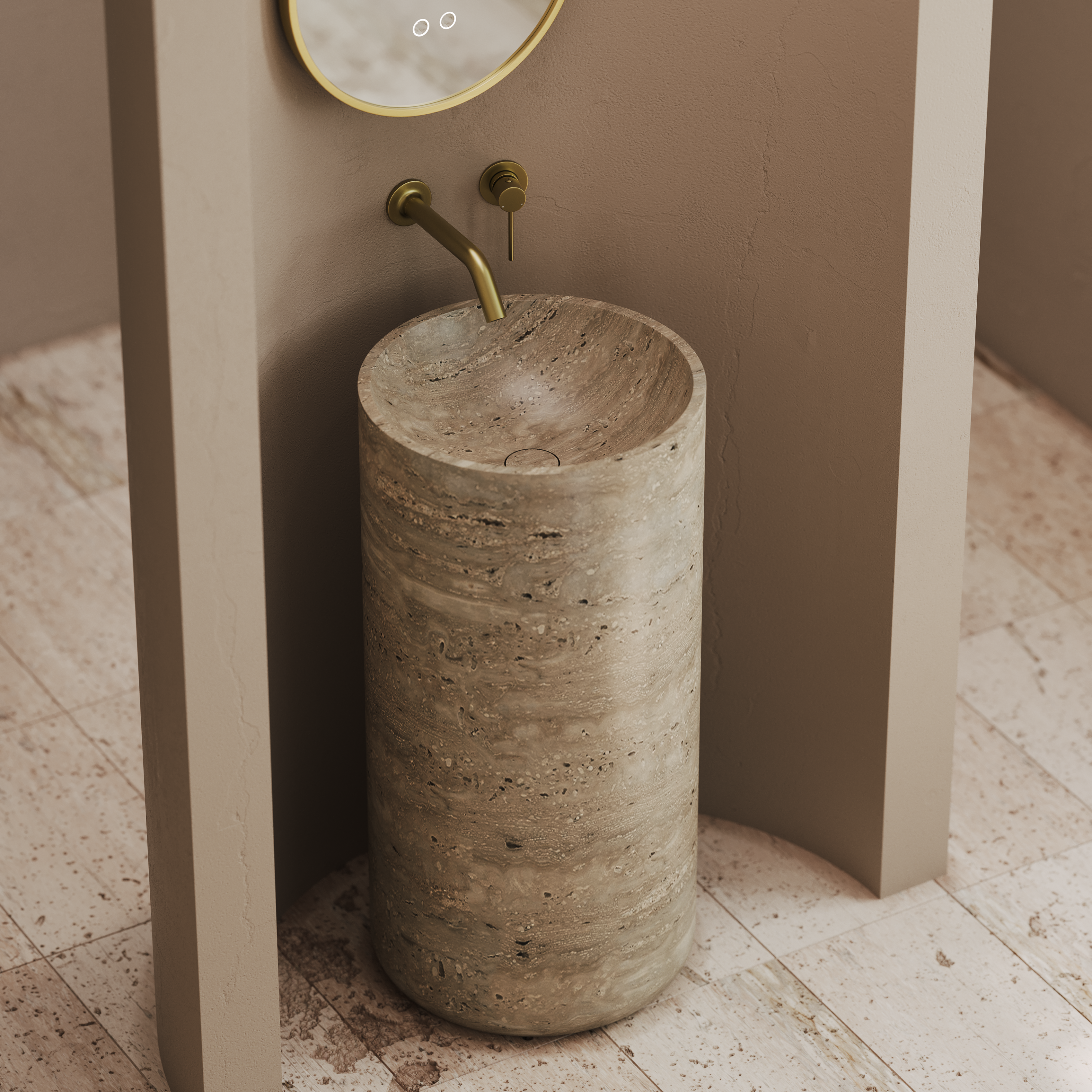 Adria Travertine Freestanding Basin 400mm