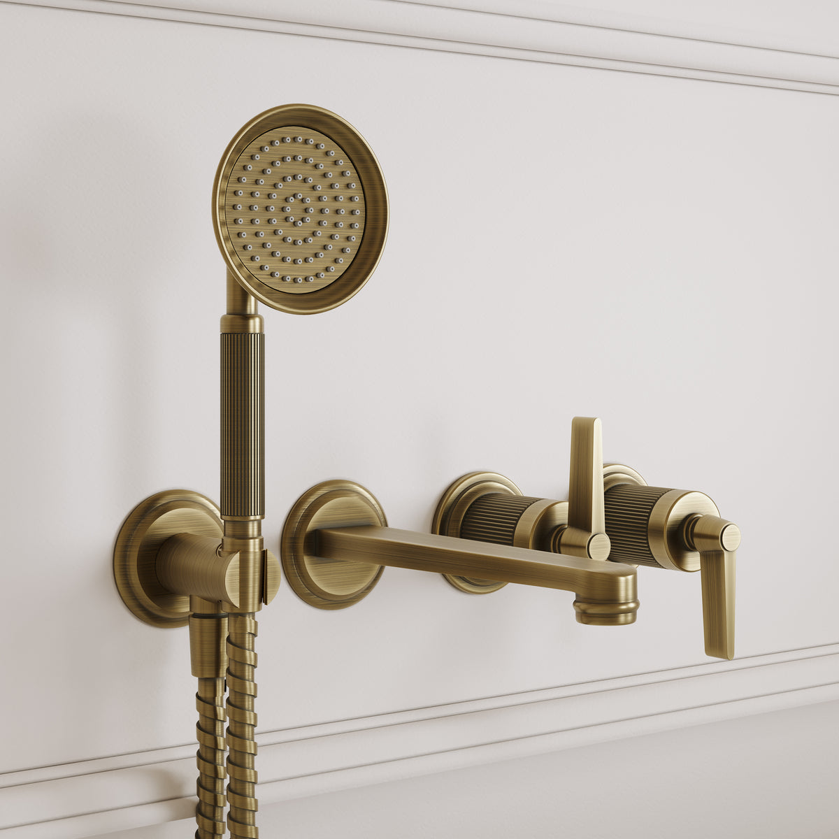 Pembury Brushed Bronze Wall Mounted Bath Shower Mixer Tap
