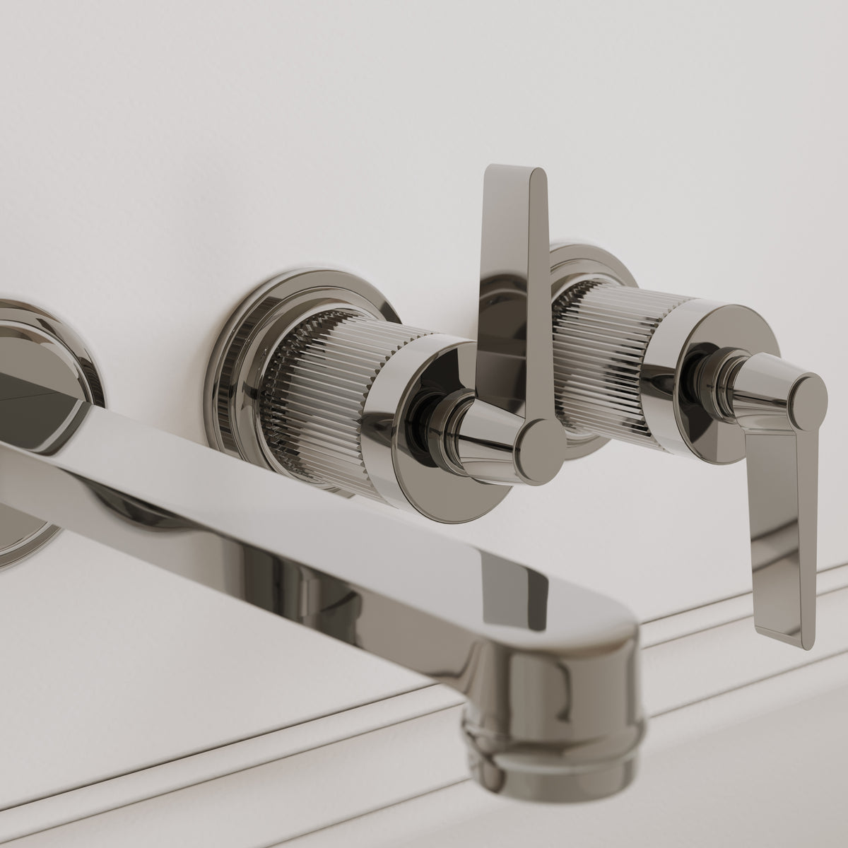 Pembury Polished Nickel Wall Mounted Bath Shower Mixer Tap