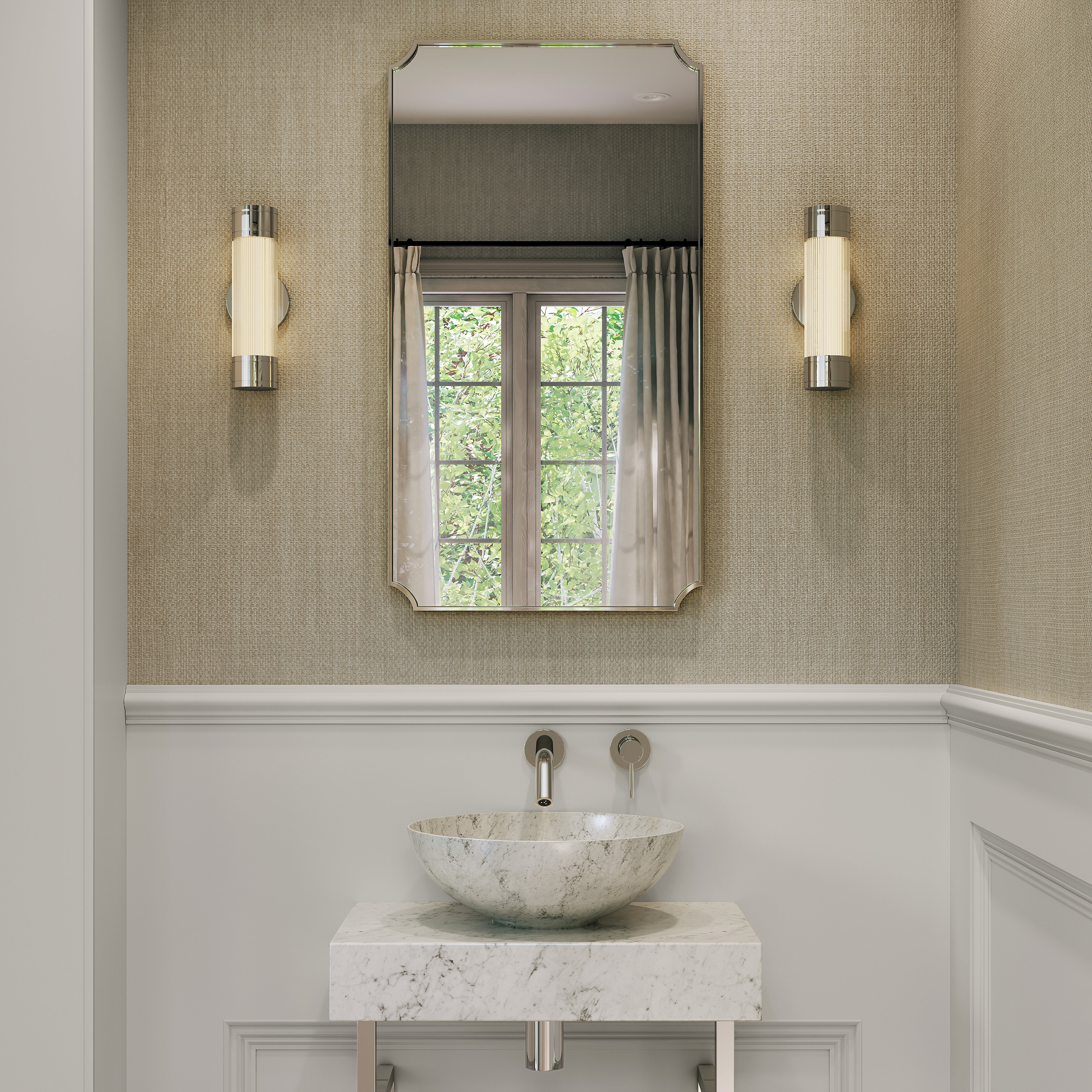 Windsor Chrome Scalloped Mirror 900mm