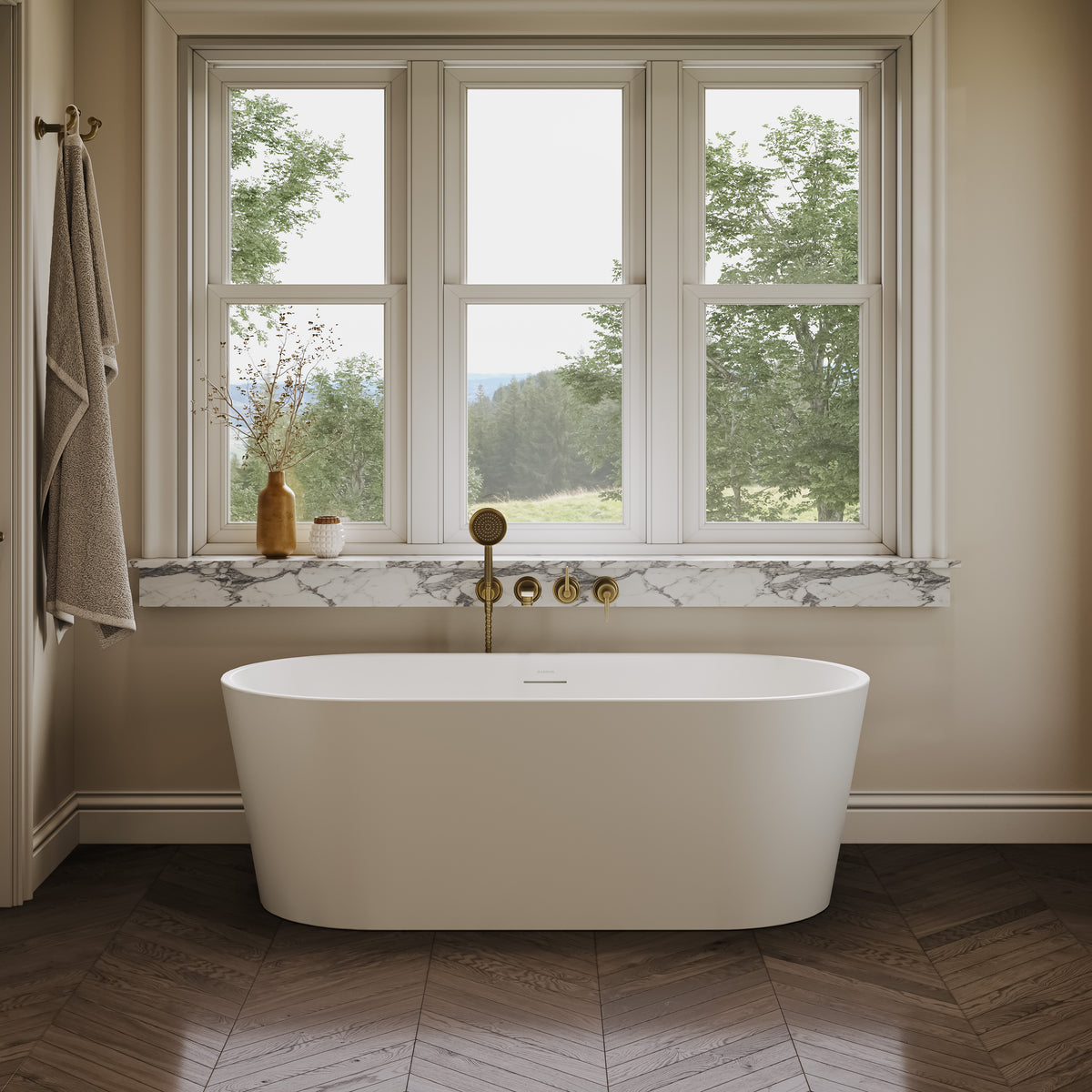 Waldorf Light White Freestanding Acrylic Bath 1700mm