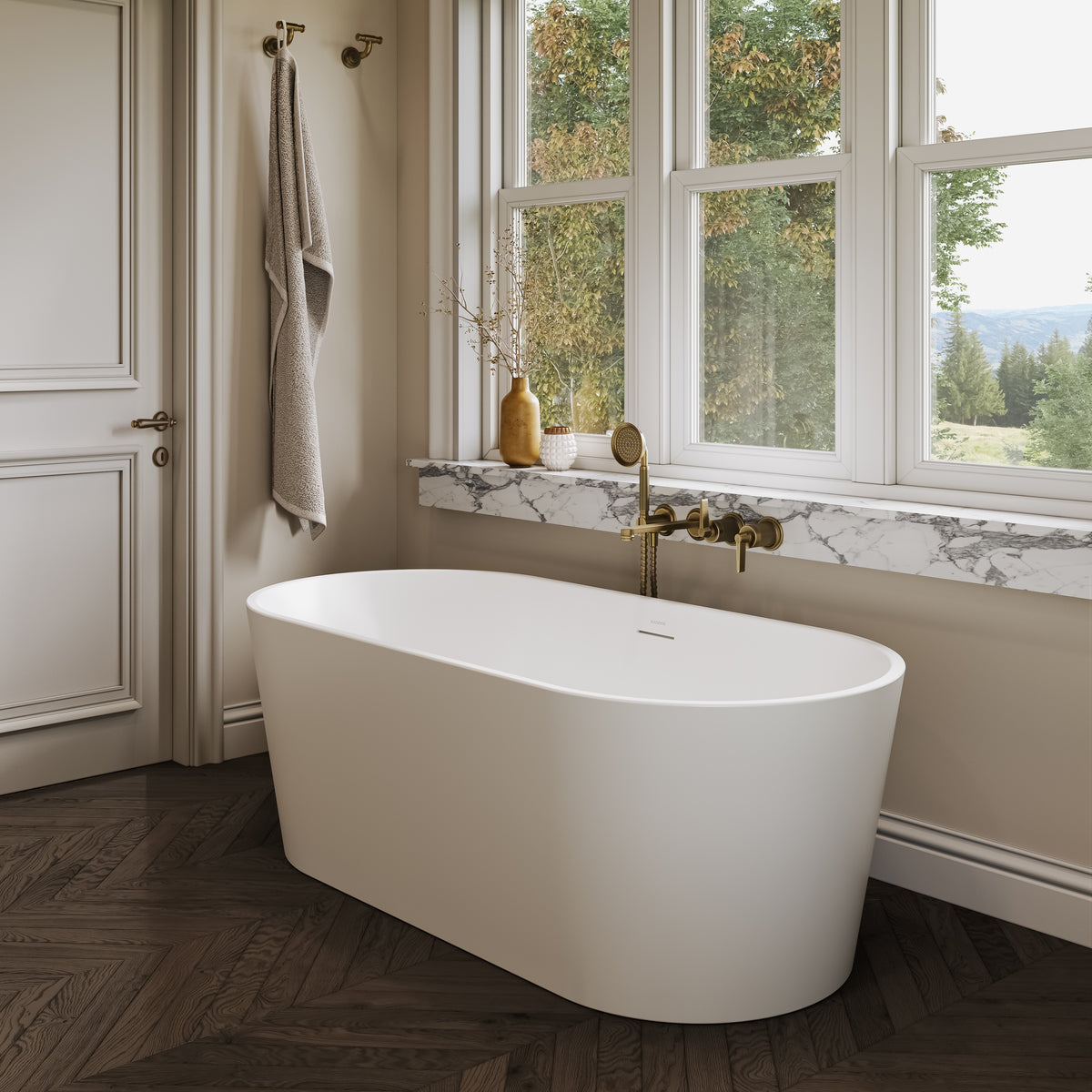 Waldorf Light White Freestanding Acrylic Bath 1700mm