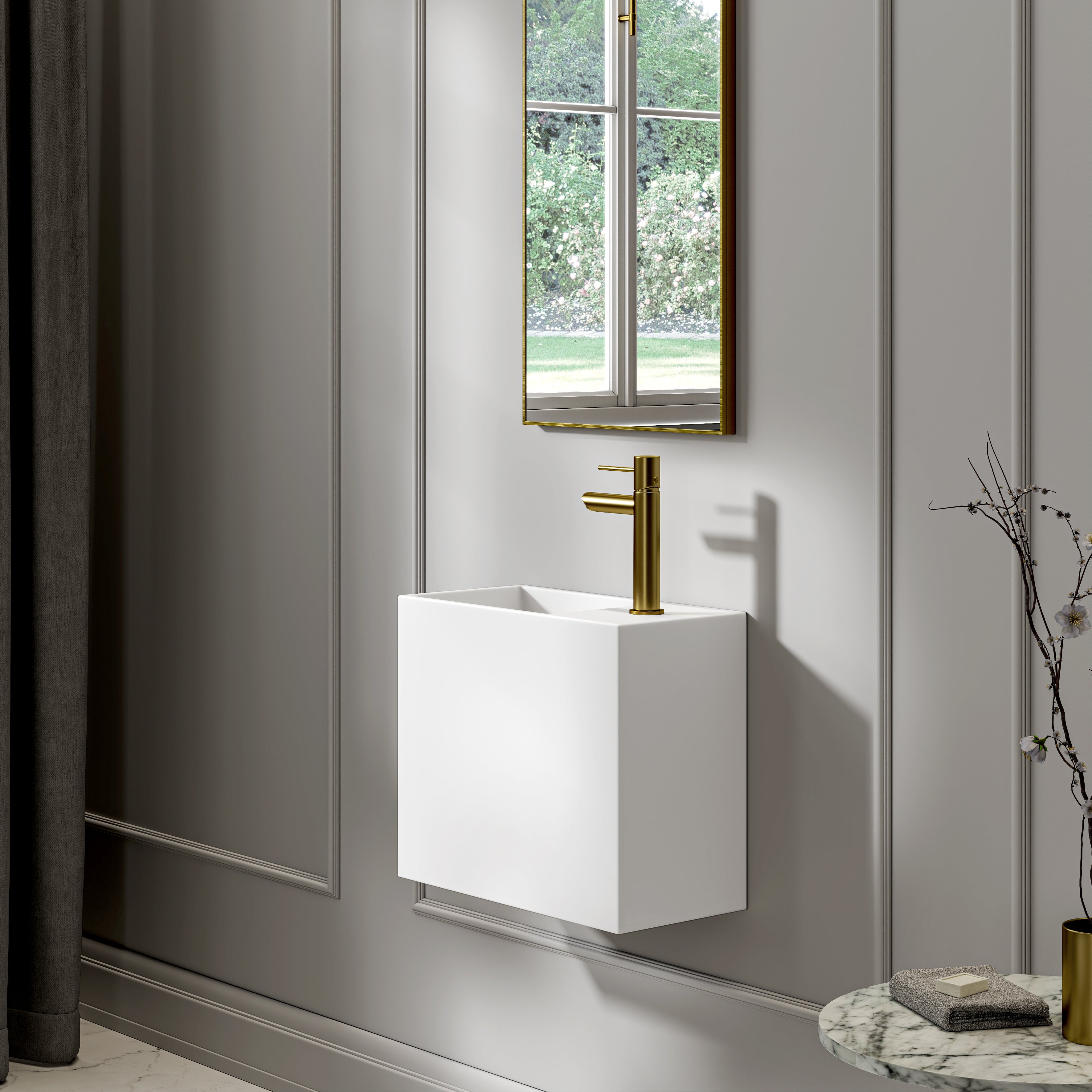 Kent Stone Basin Matte White 450mm