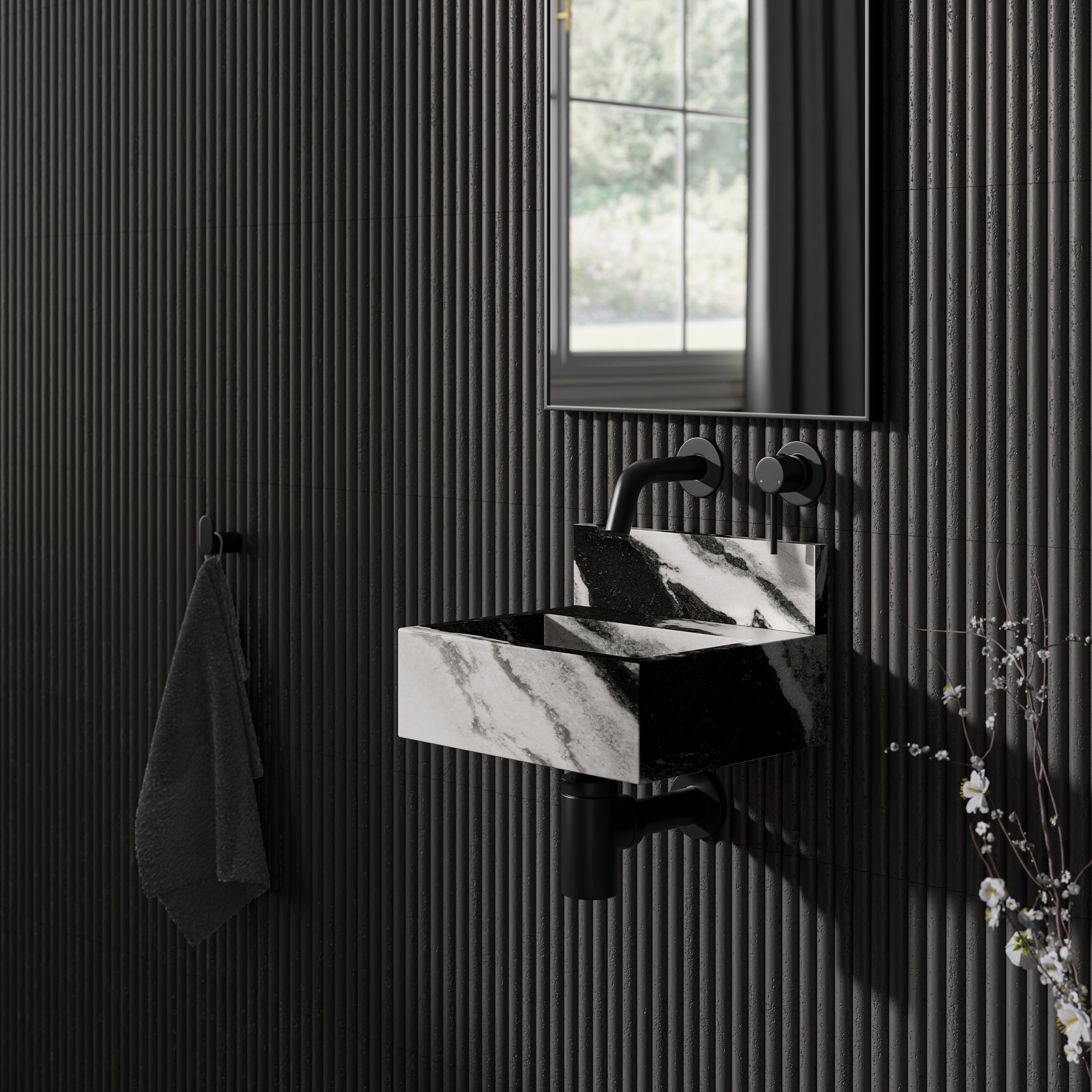 Panda Marble Upstand 300mm