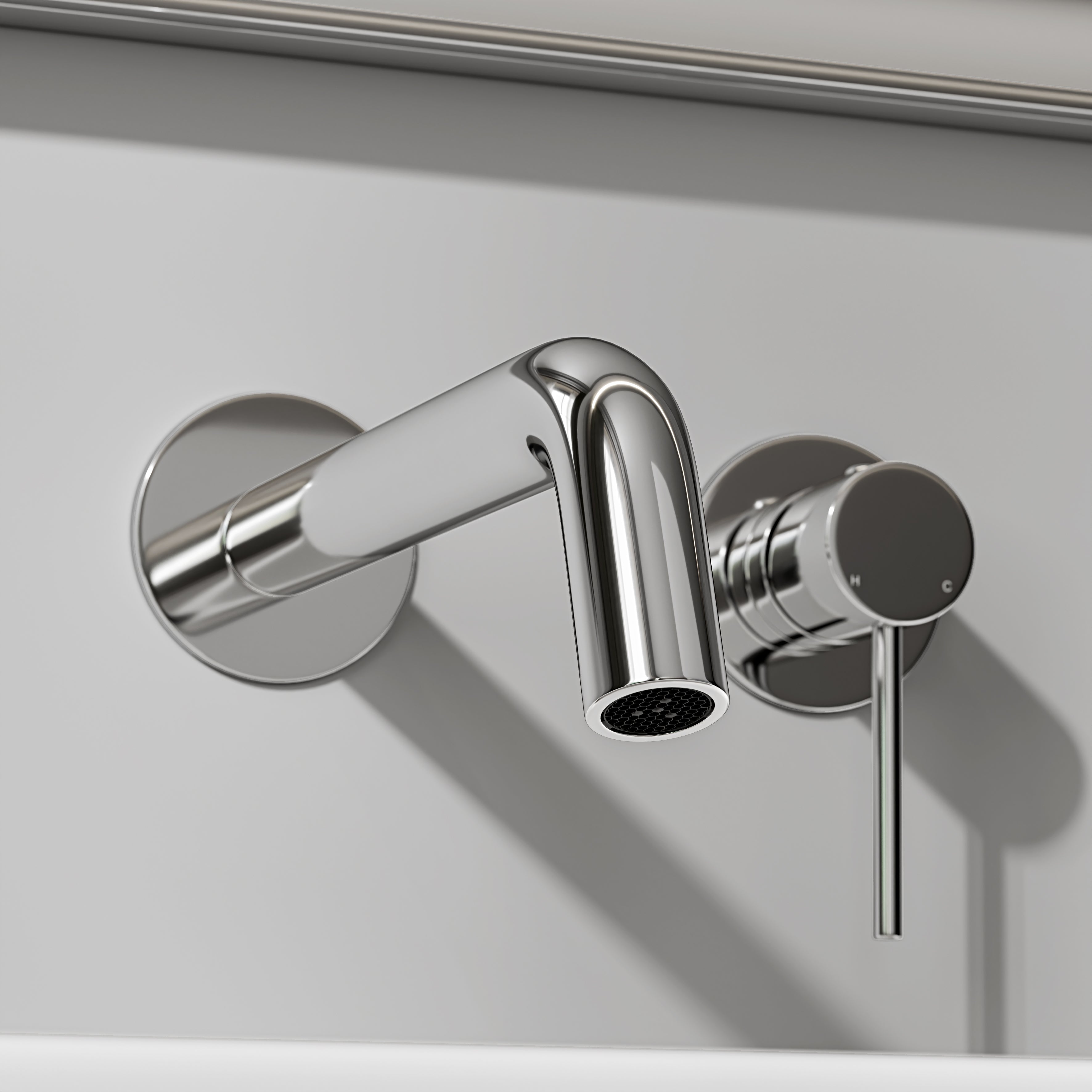 Nuvo Chrome Wall Mounted Basin Mixer Tap