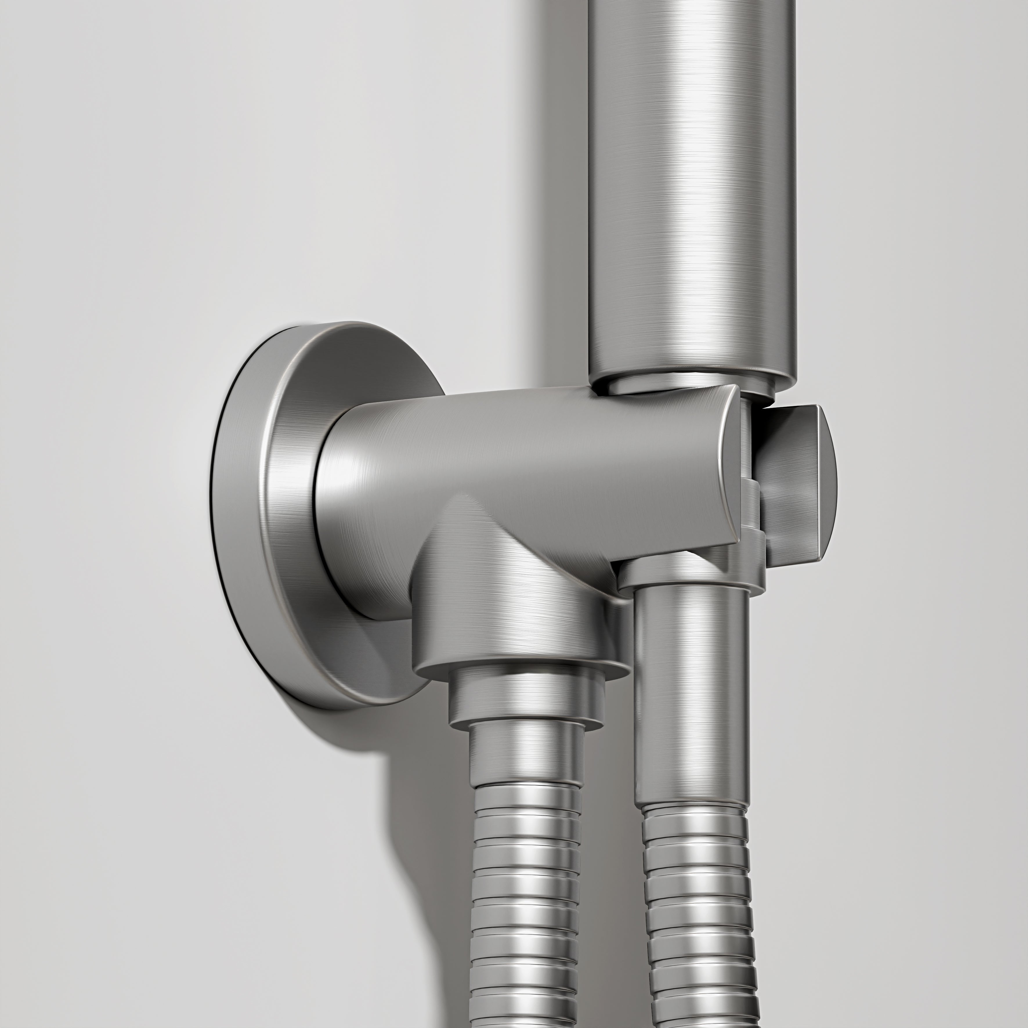 Nuvo Brushed Stainless Wall Mounted Bath Shower Mixer Tap
