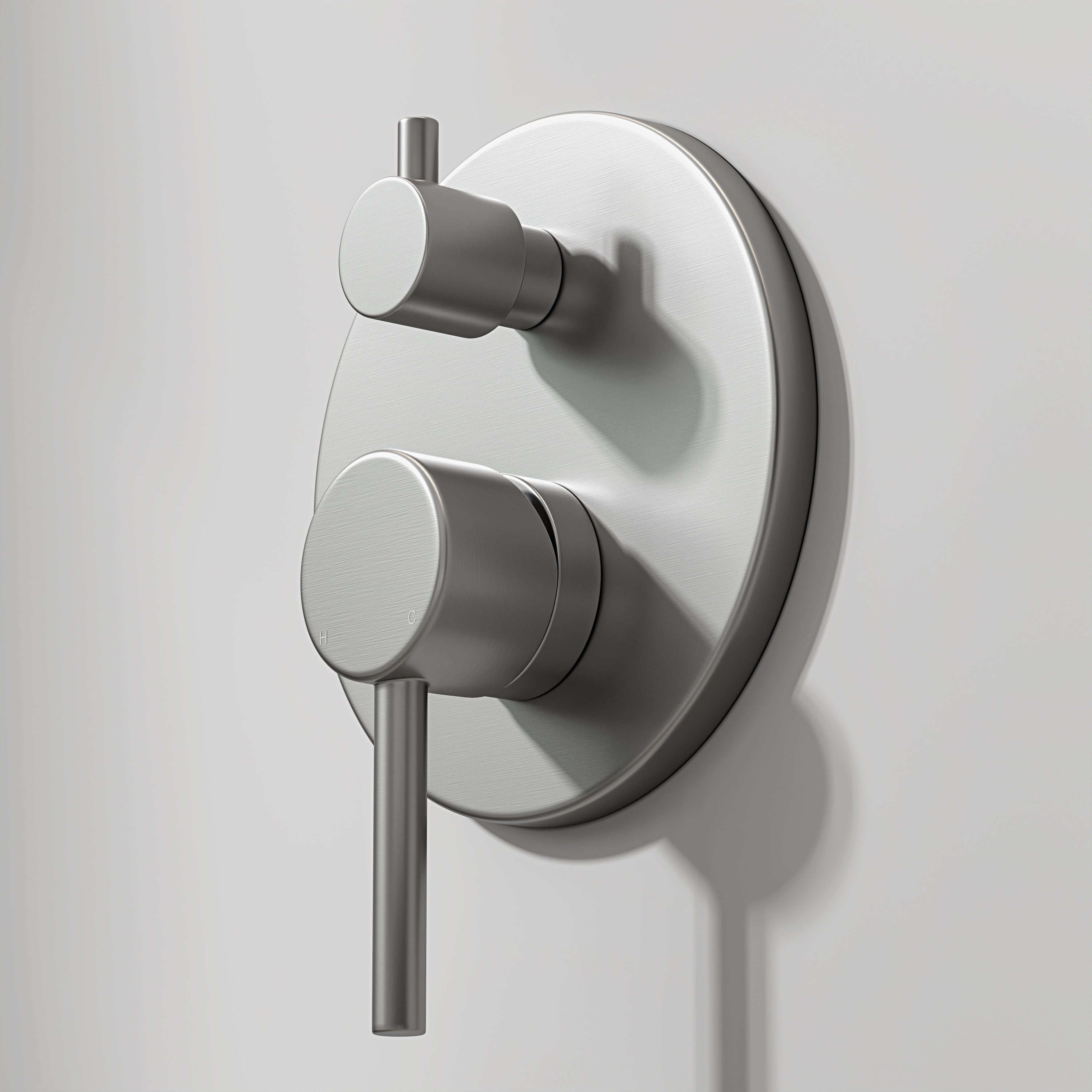 Nuvo Brushed Stainless Wall Mounted Bath Shower Mixer Tap