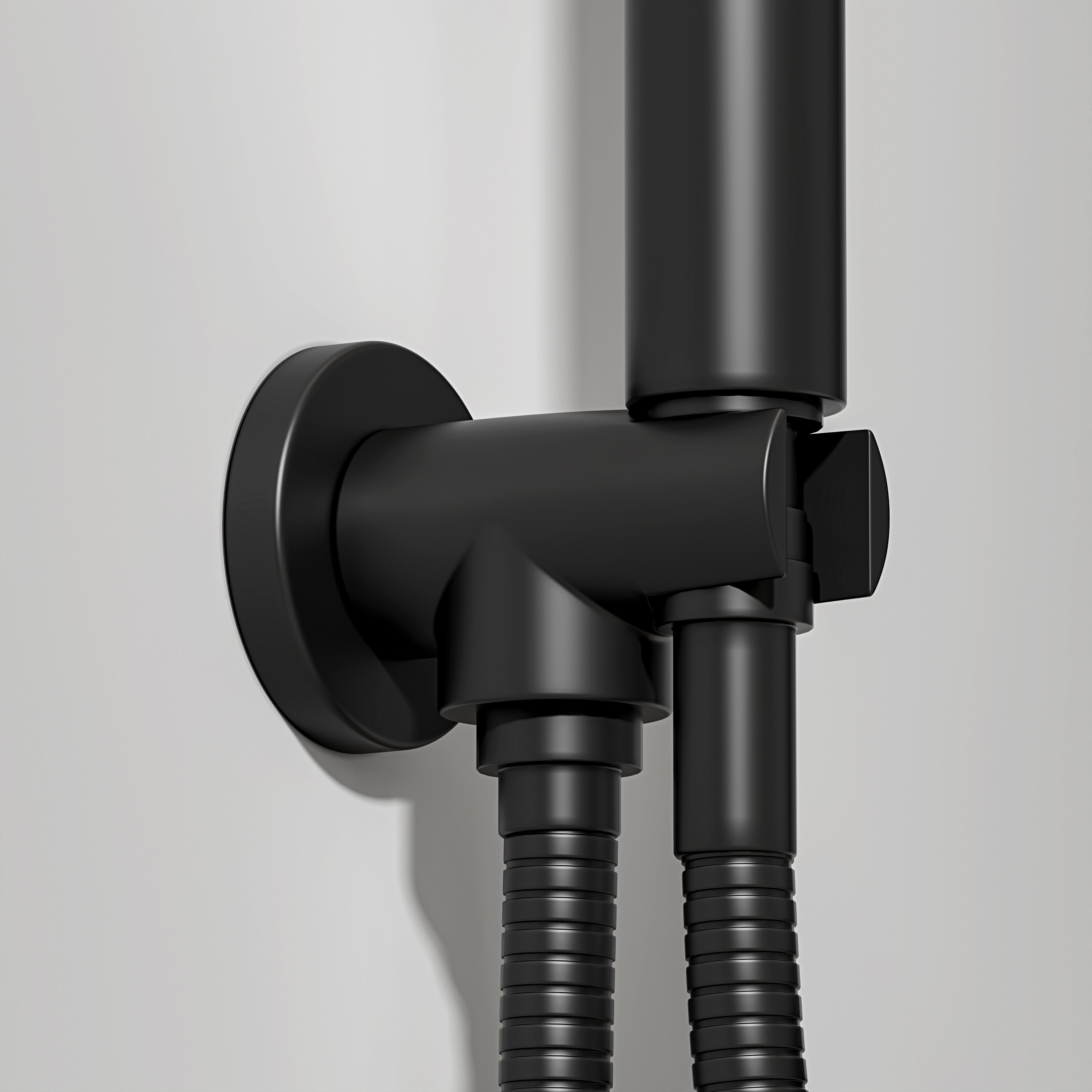 Nuvo Matte Black Wall Mounted Bath Shower Mixer Tap