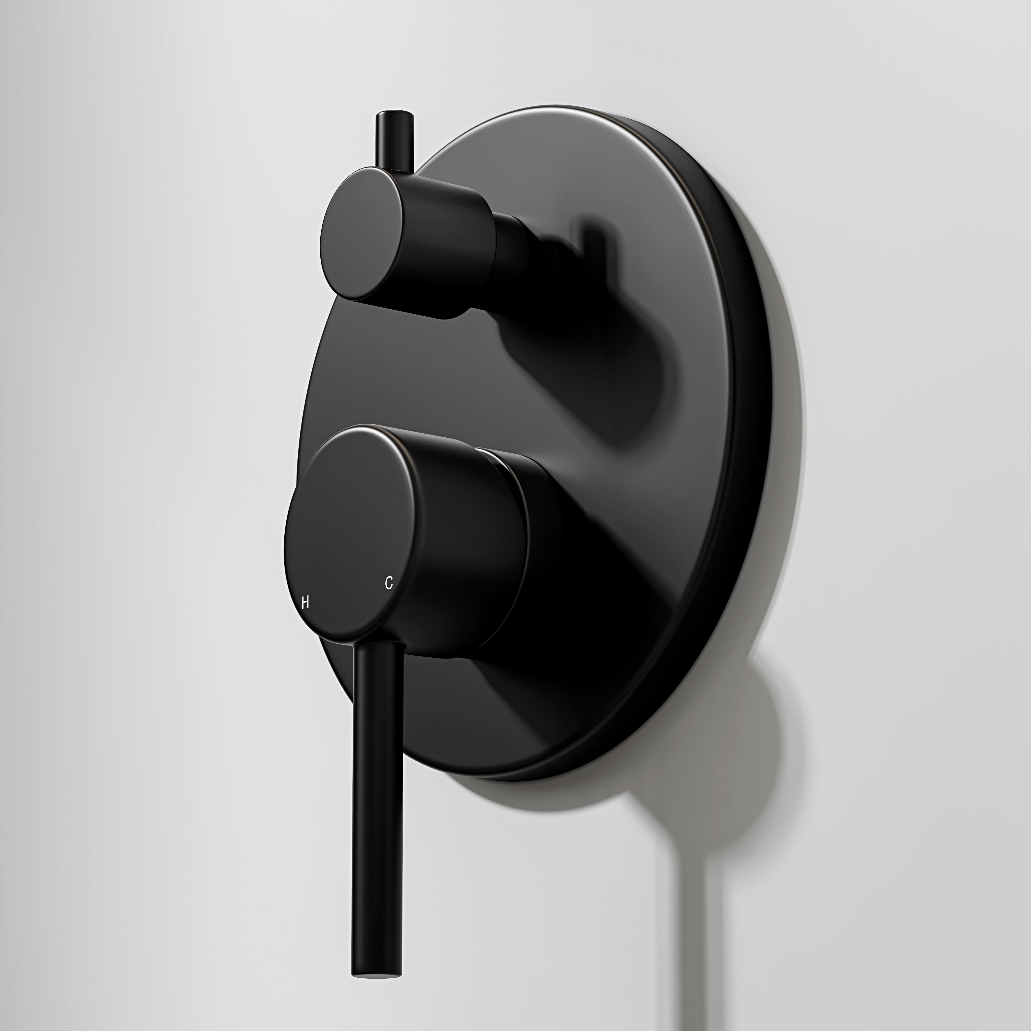 Nuvo Matte Black Wall Mounted Bath Shower Mixer Tap