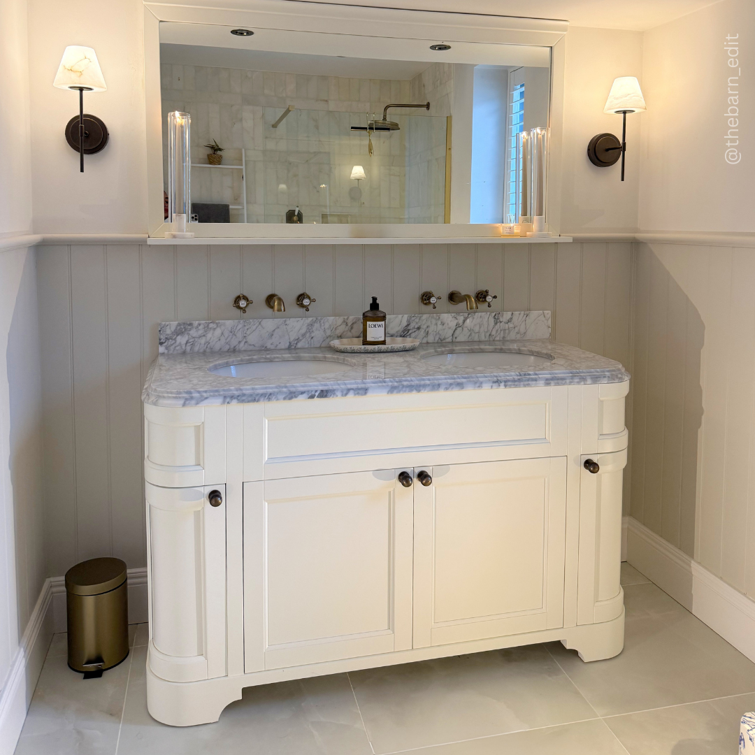 Cobham Carrara Marble Floorstanding Vanity Unit (Matte Cream) 1400mm