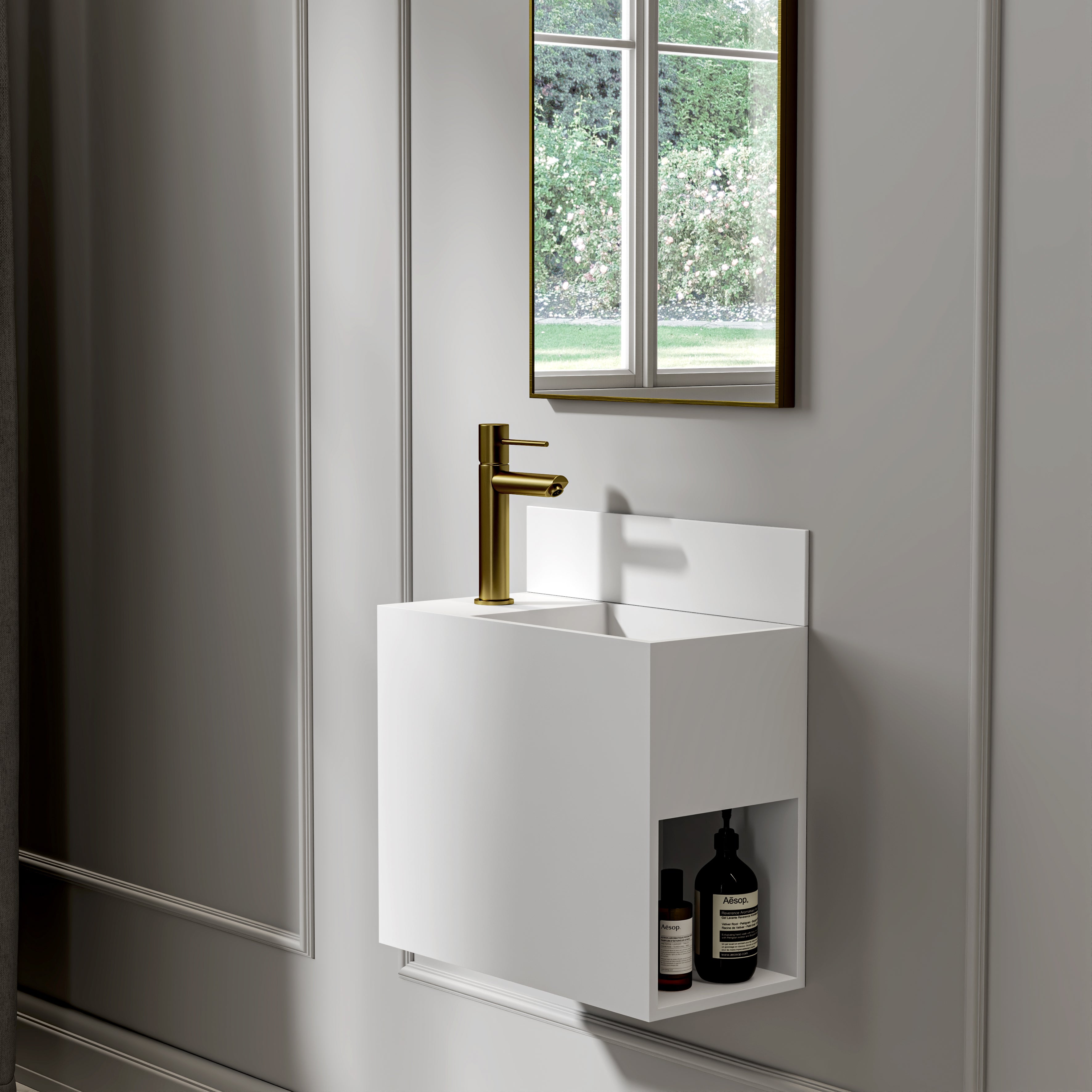 Matte White Stone Upstand 450mm