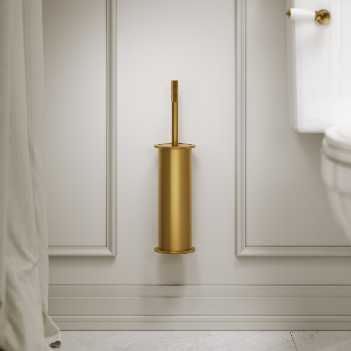 Alder Brushed Gold Wall Mounted Toilet Brush
