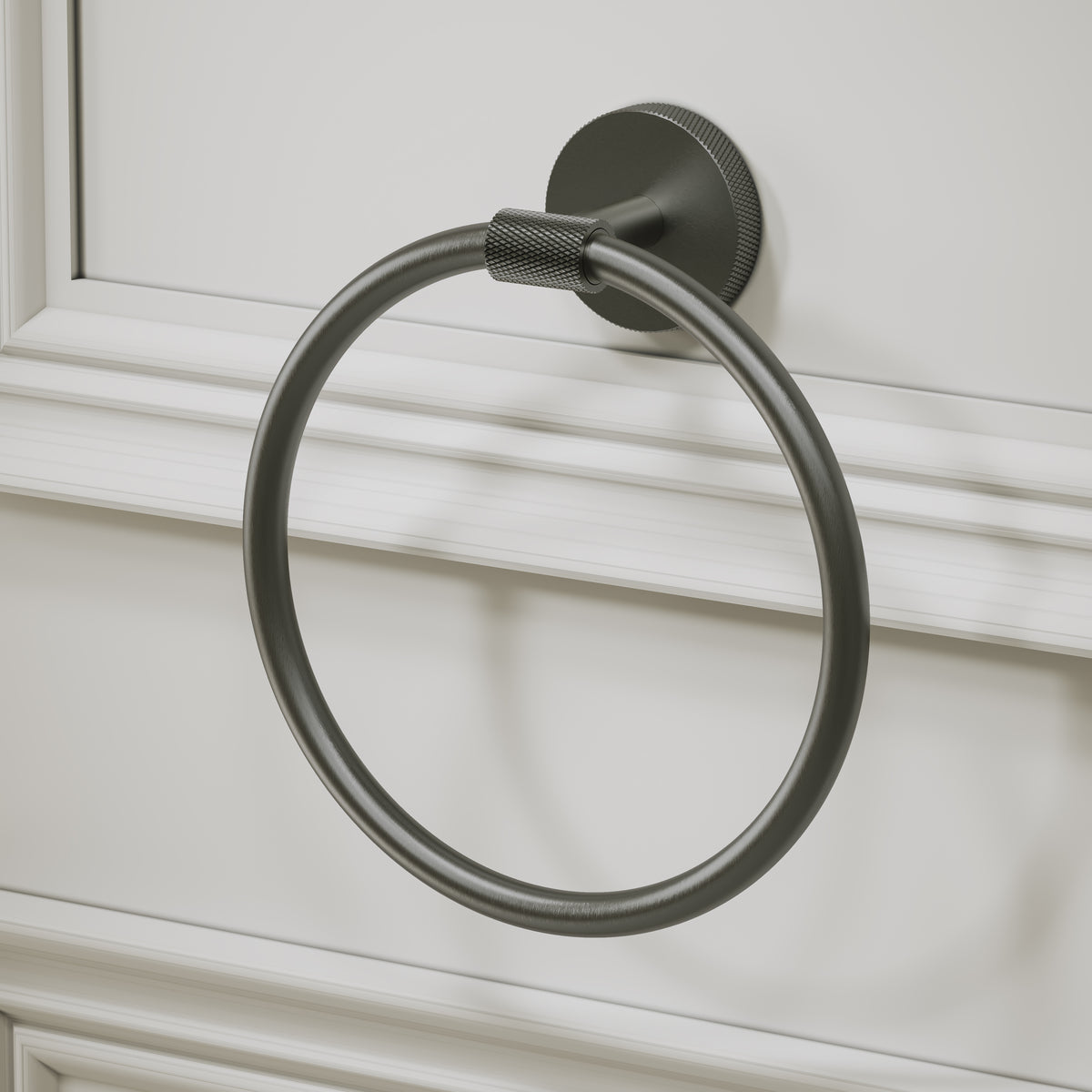 Alder Brushed Gunmetal Towel Ring