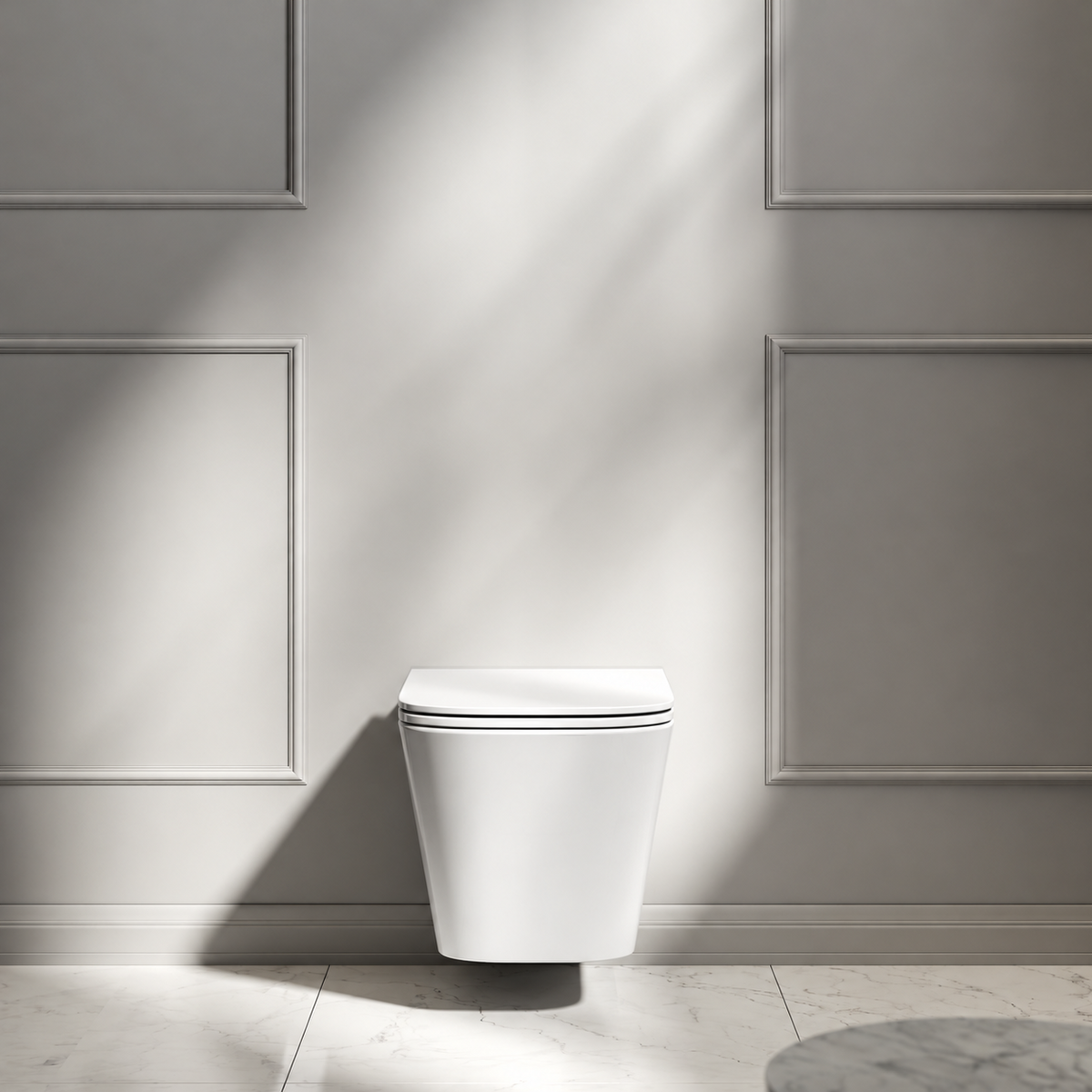 Arlo Polished White Wall Hung Rimless Toilet