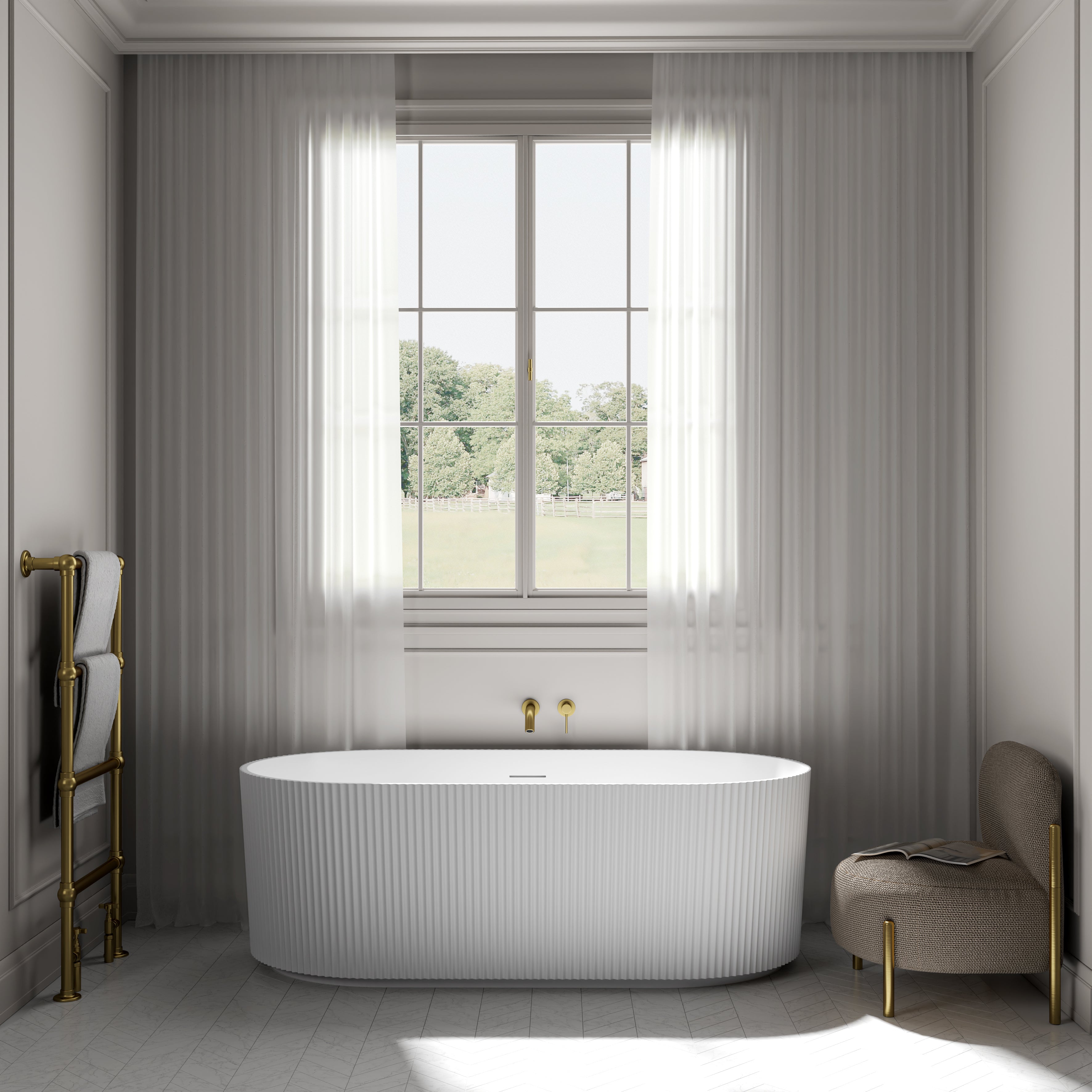 Thurlow Matte White Freestanding Acrylic Bath 1700mm