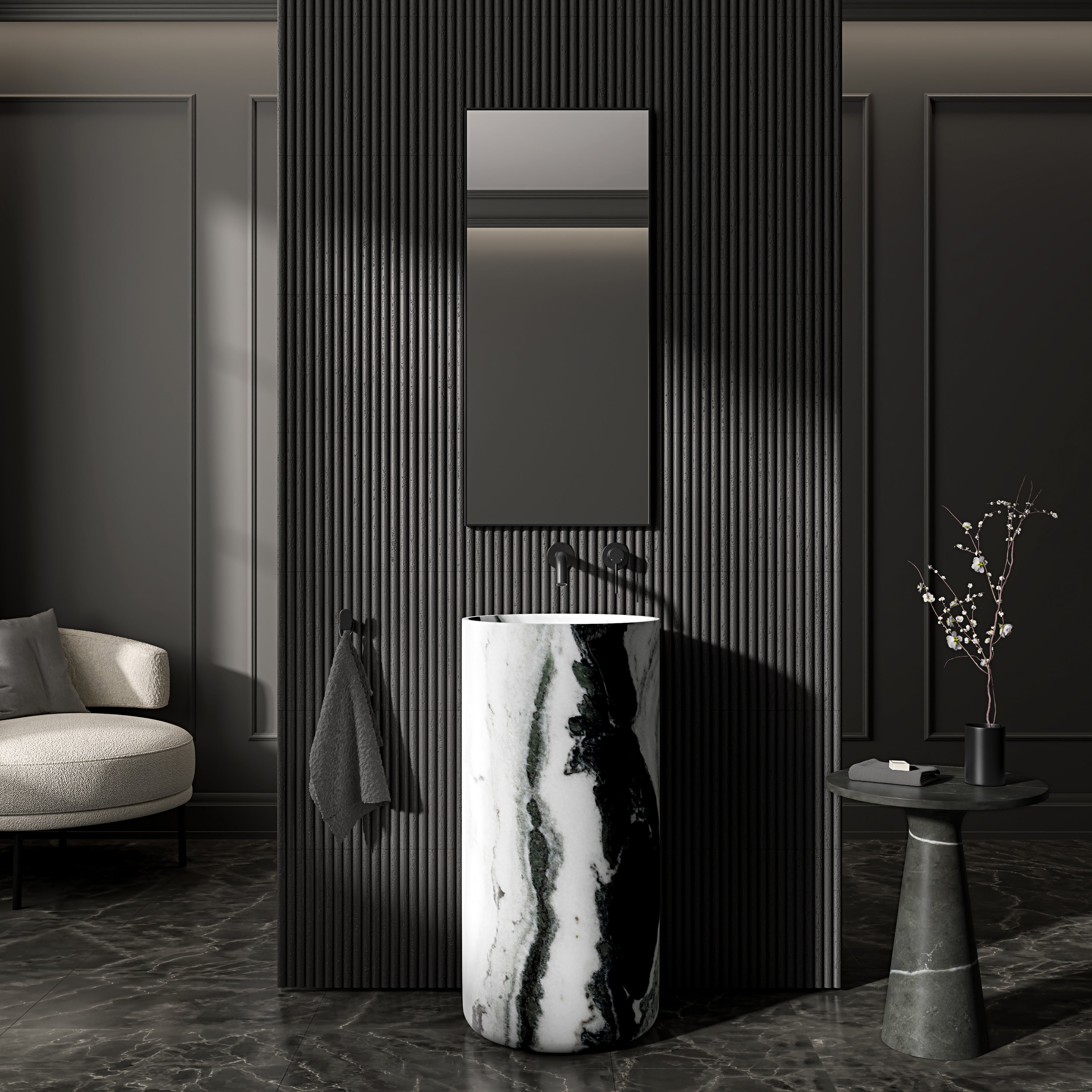 Adria Panda Marble Freestanding Basin 400mm