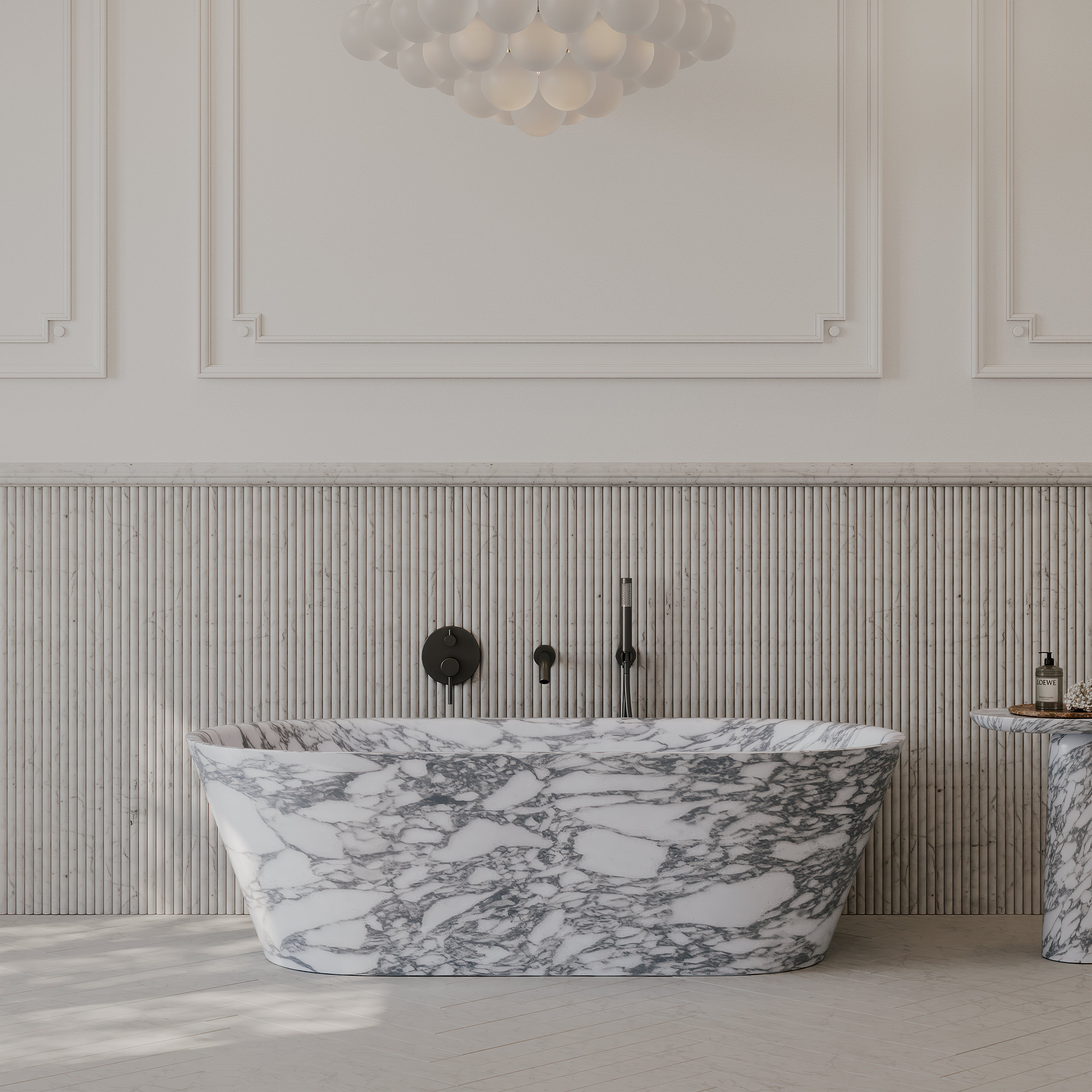 Carola Arabescato Marble Freestanding Bath 1700mm