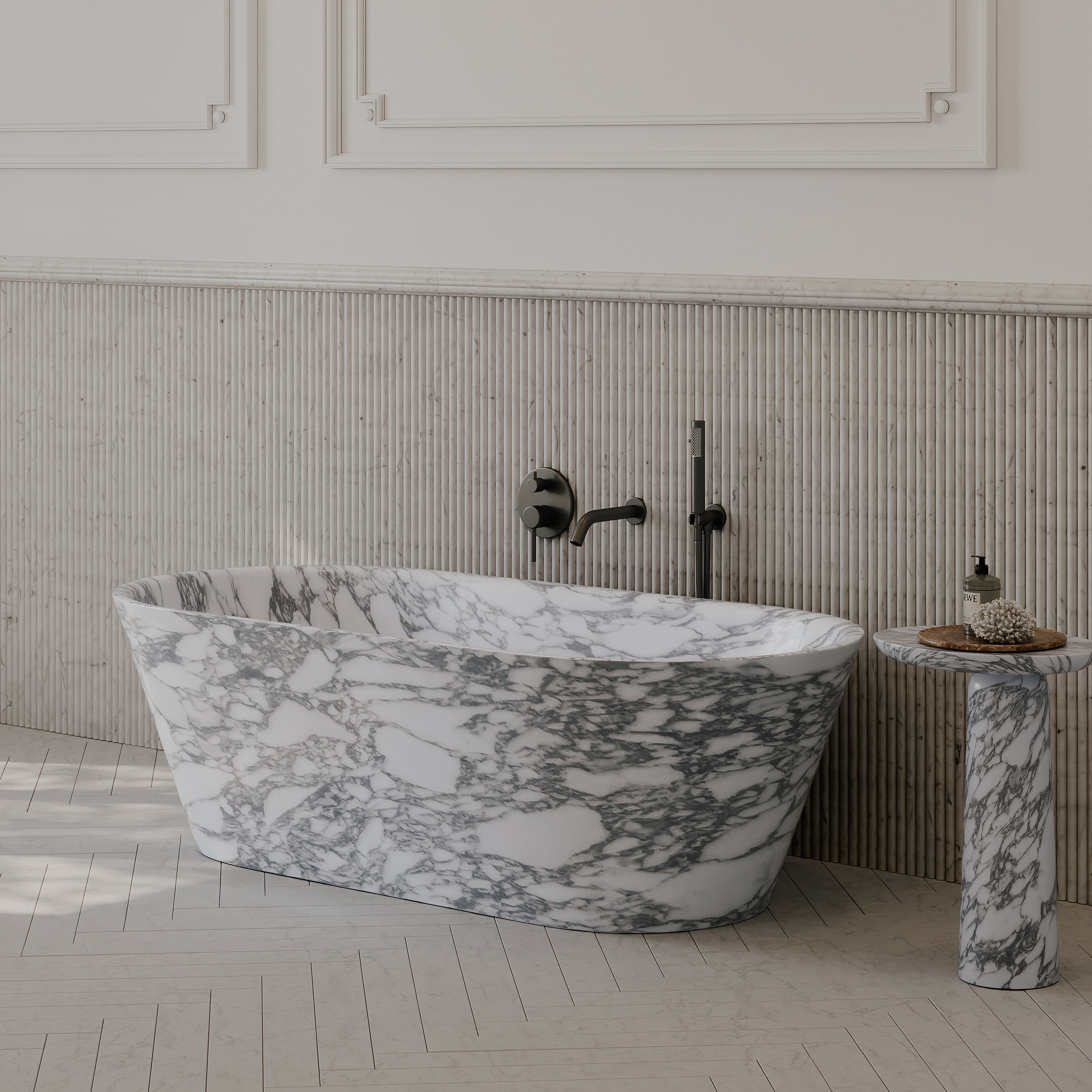 Carola Arabescato Marble Freestanding Bath 1700mm
