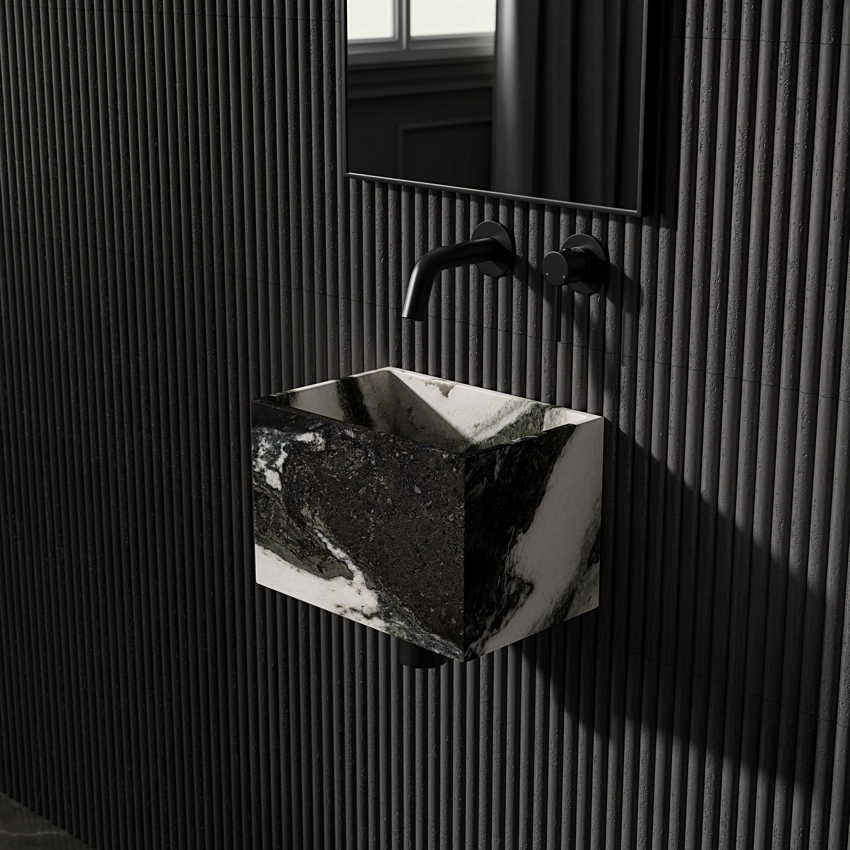 Arden Panda Marble Wall Hung Basin 300mm