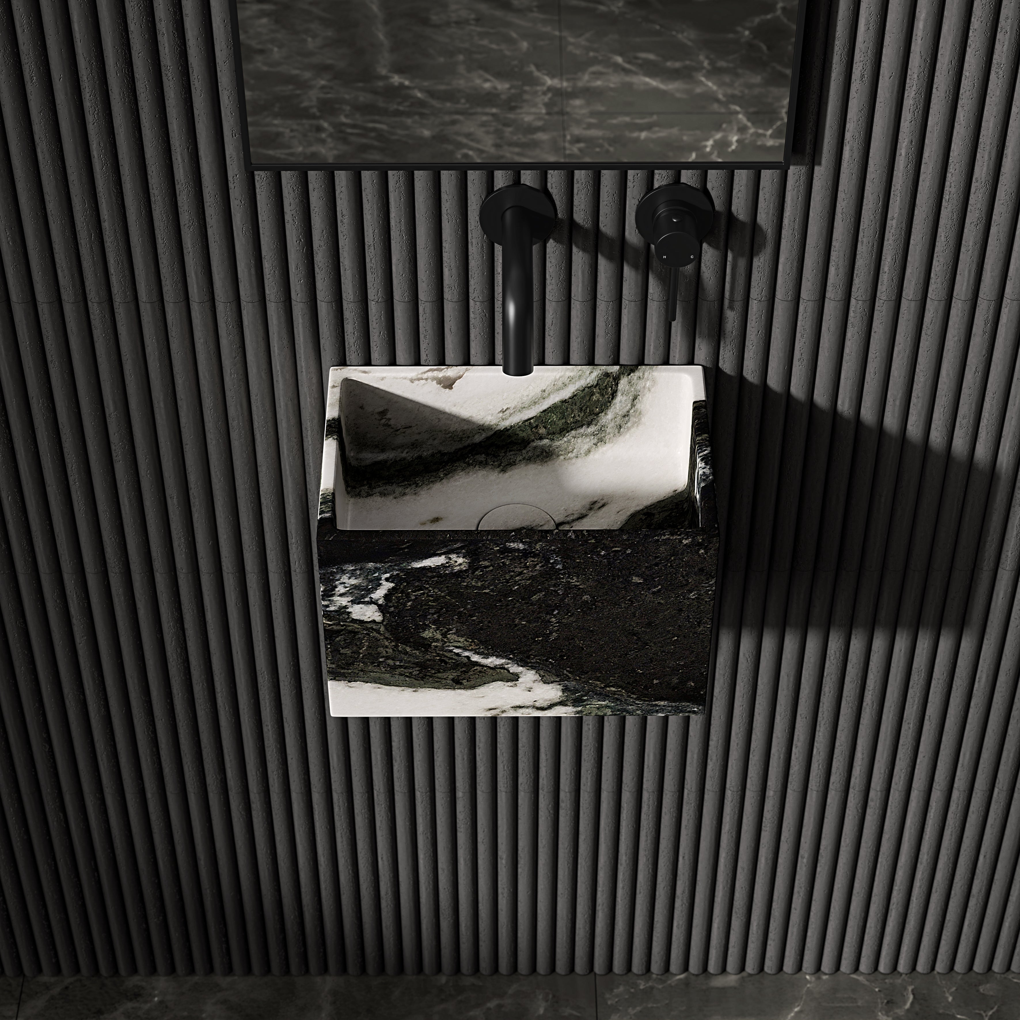 Arden Panda Marble Wall Hung Basin 300mm