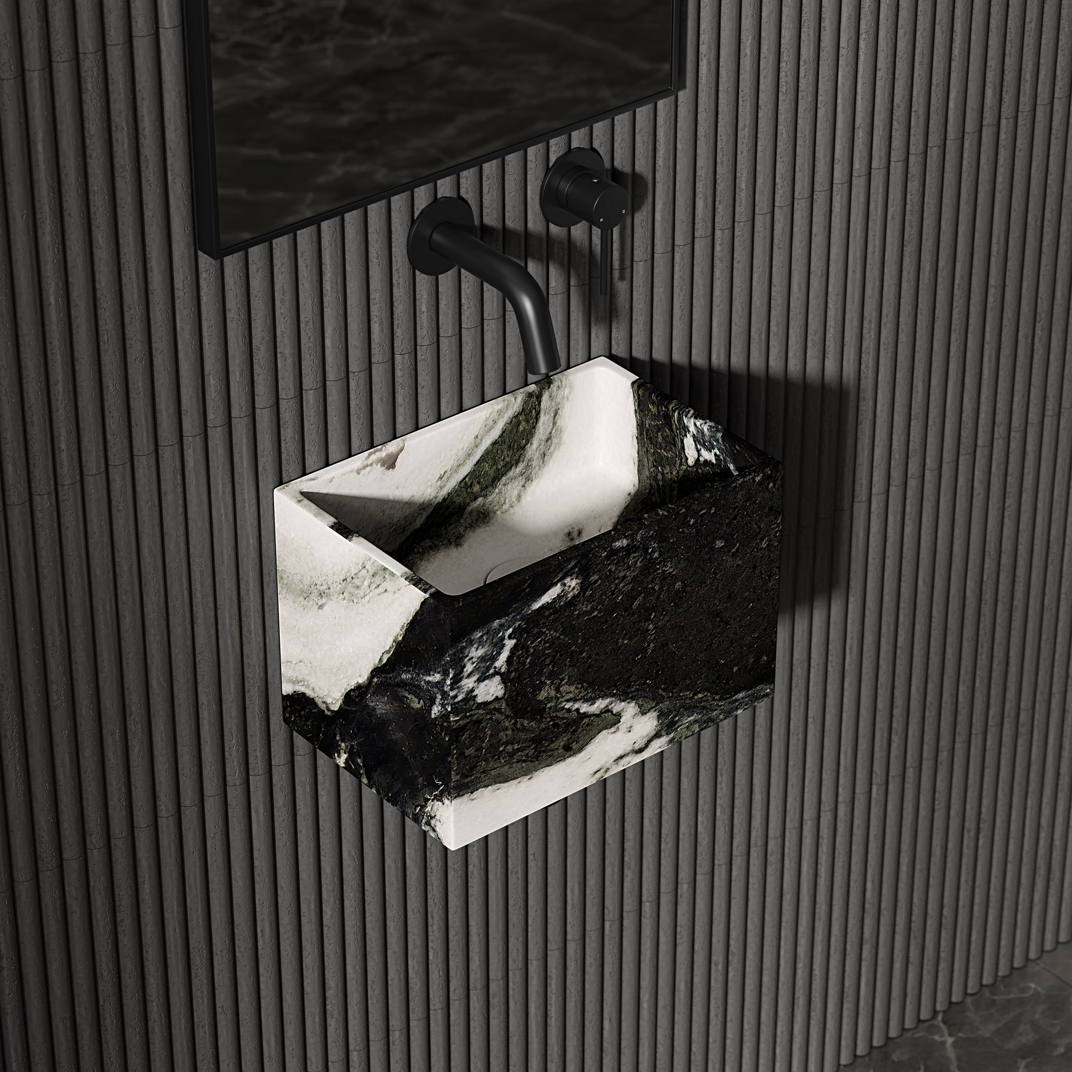 Arden Panda Marble Wall Hung Basin 300mm