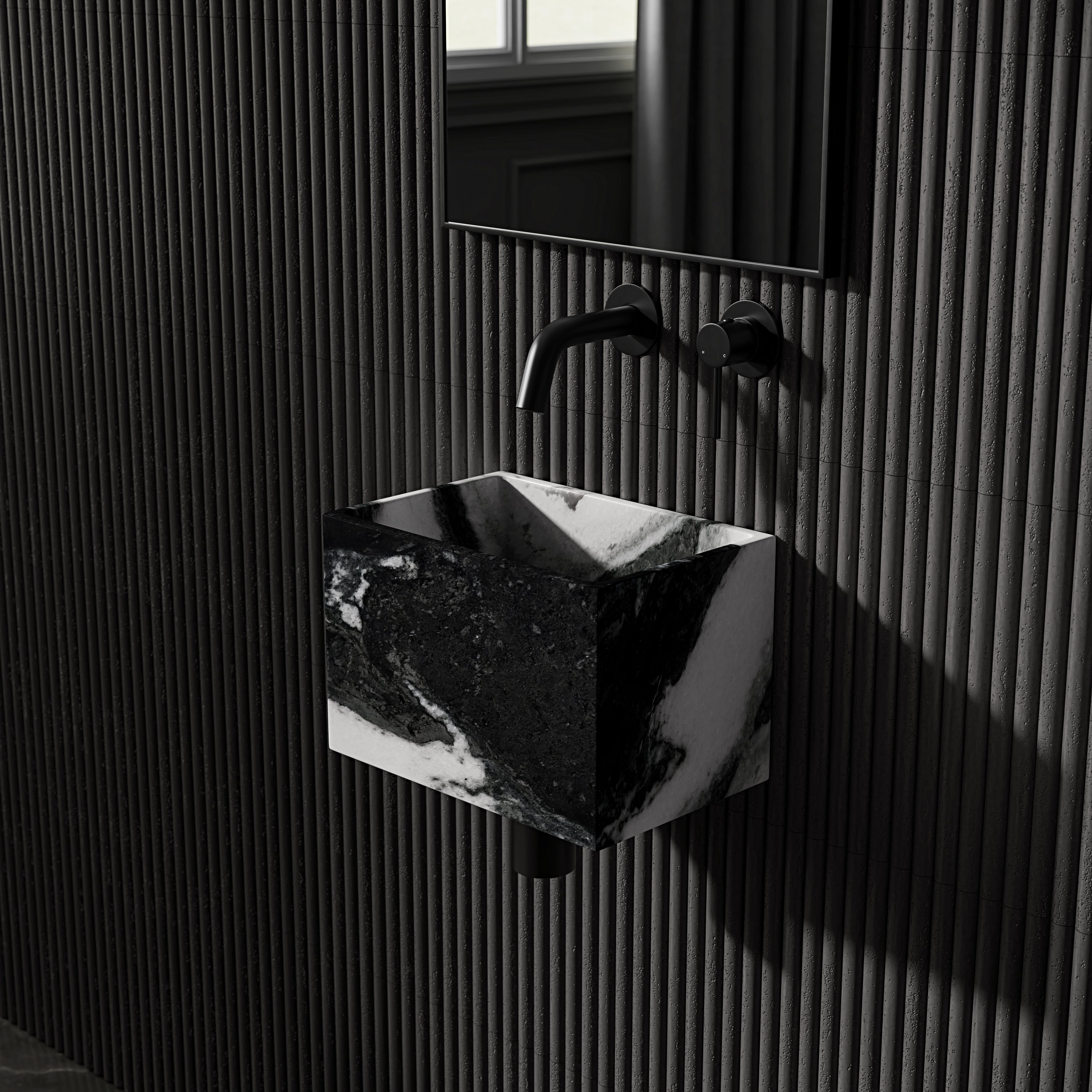 Arden Panda Marble Wall Hung Basin 300mm