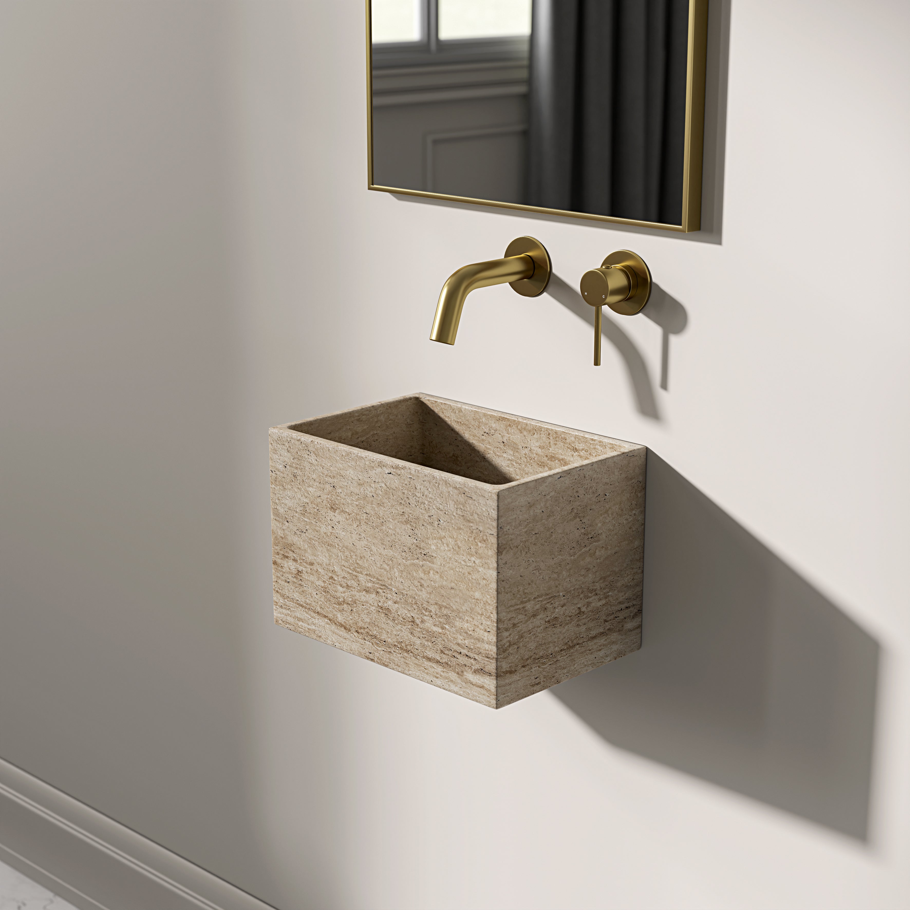 Arden Travertine Marble Wall Hung Basin 300mm
