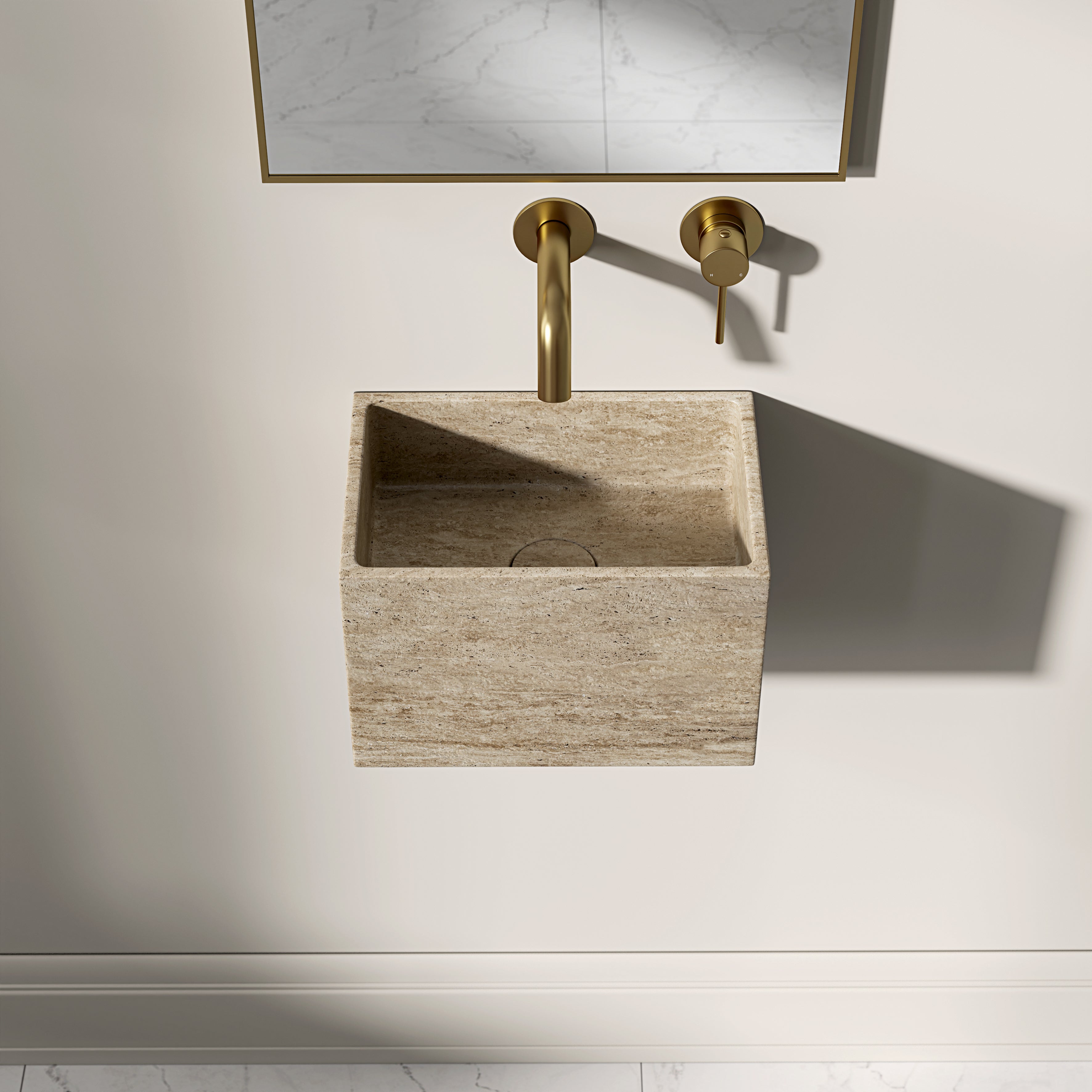 Arden Travertine Marble Wall Hung Basin 300mm