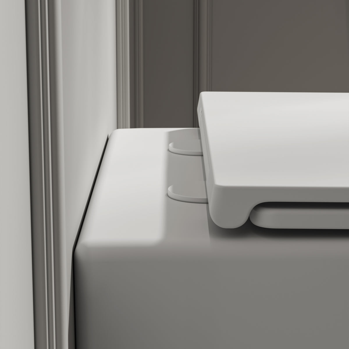 Arlo Matte White Back To Wall Rimless Toilet with Concealed Cistern & Brushed Stainless Flush Plate
