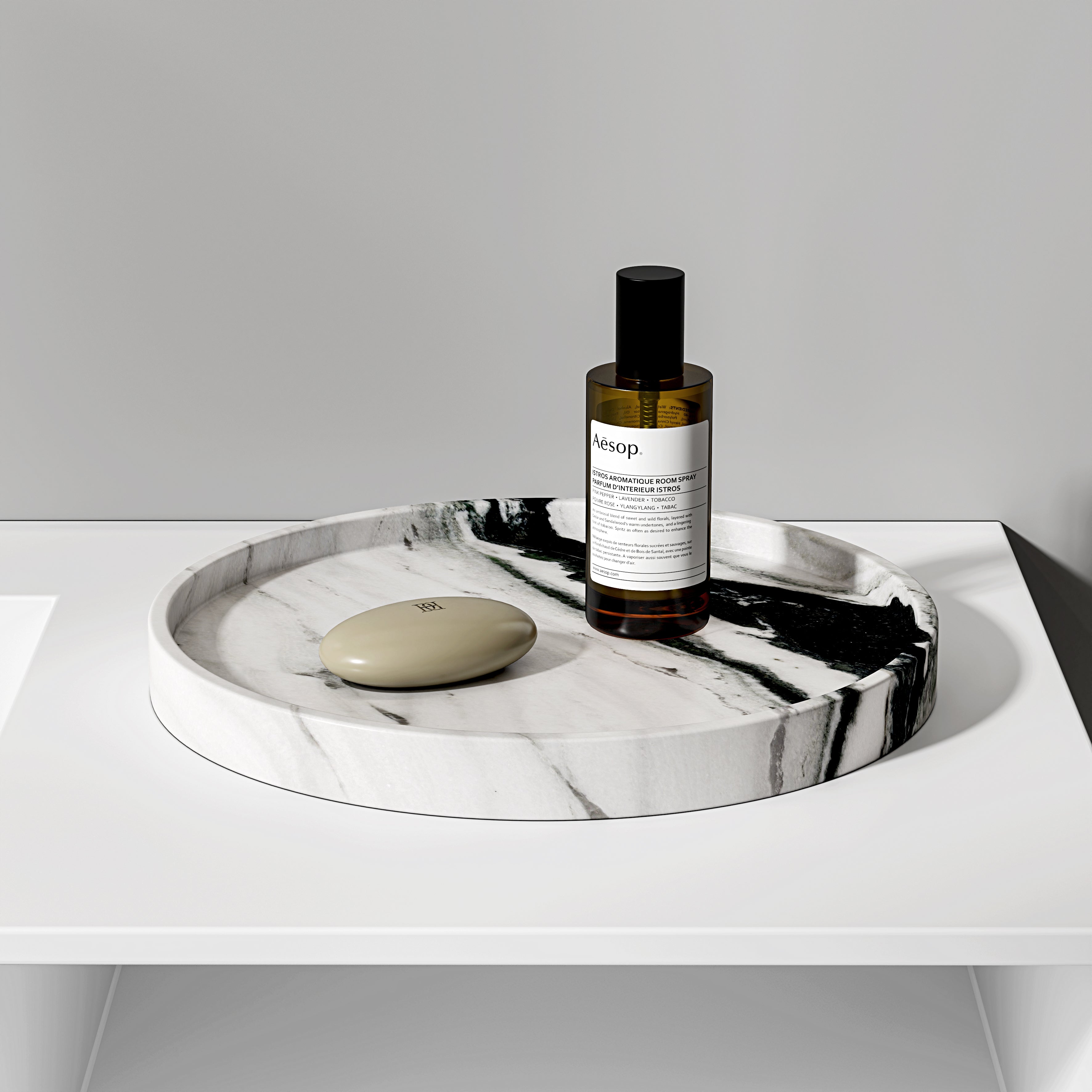 Aurelia Panda Marble Round Tray
