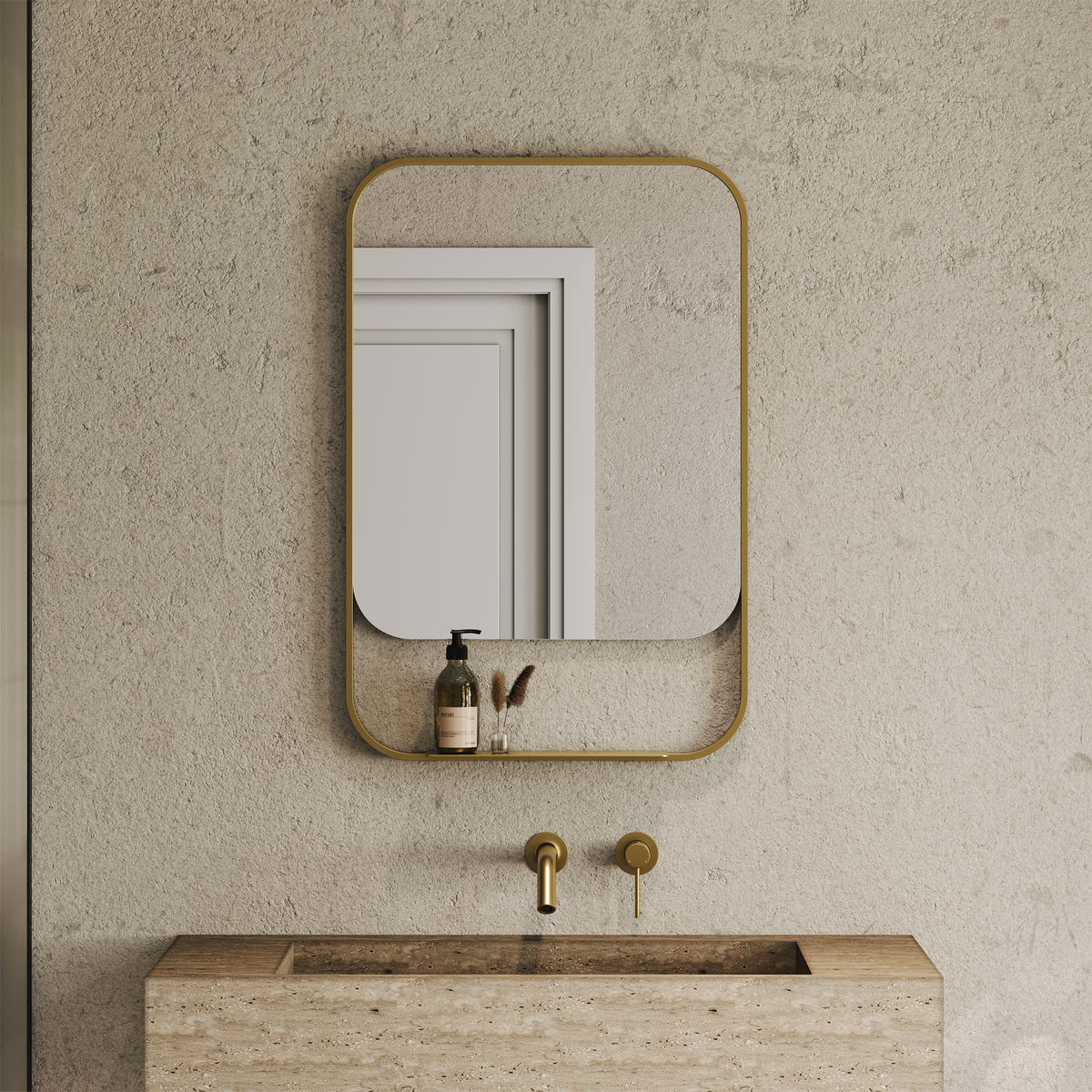 Balham Brushed Gold Mirror 600mm