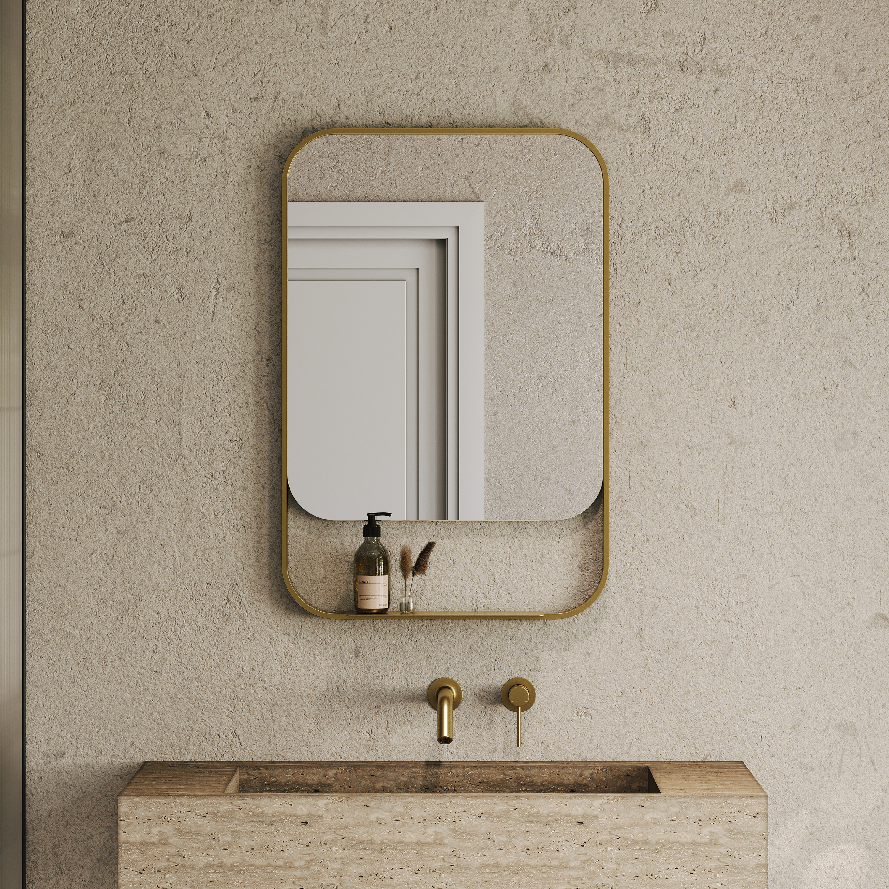 Balham Brushed Gold Mirror 600mm