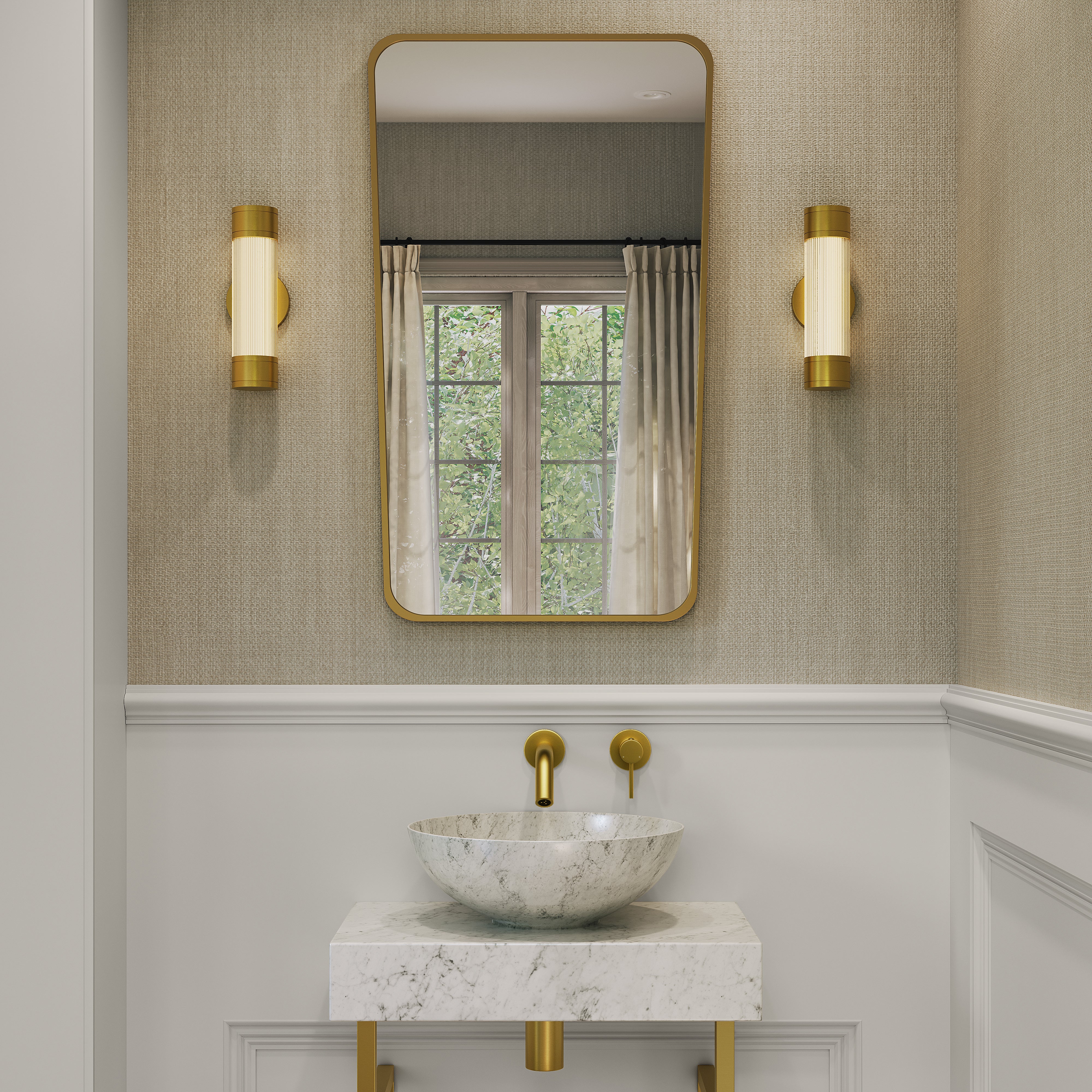 Burford Rectangular Brushed Gold Mirror 540mm