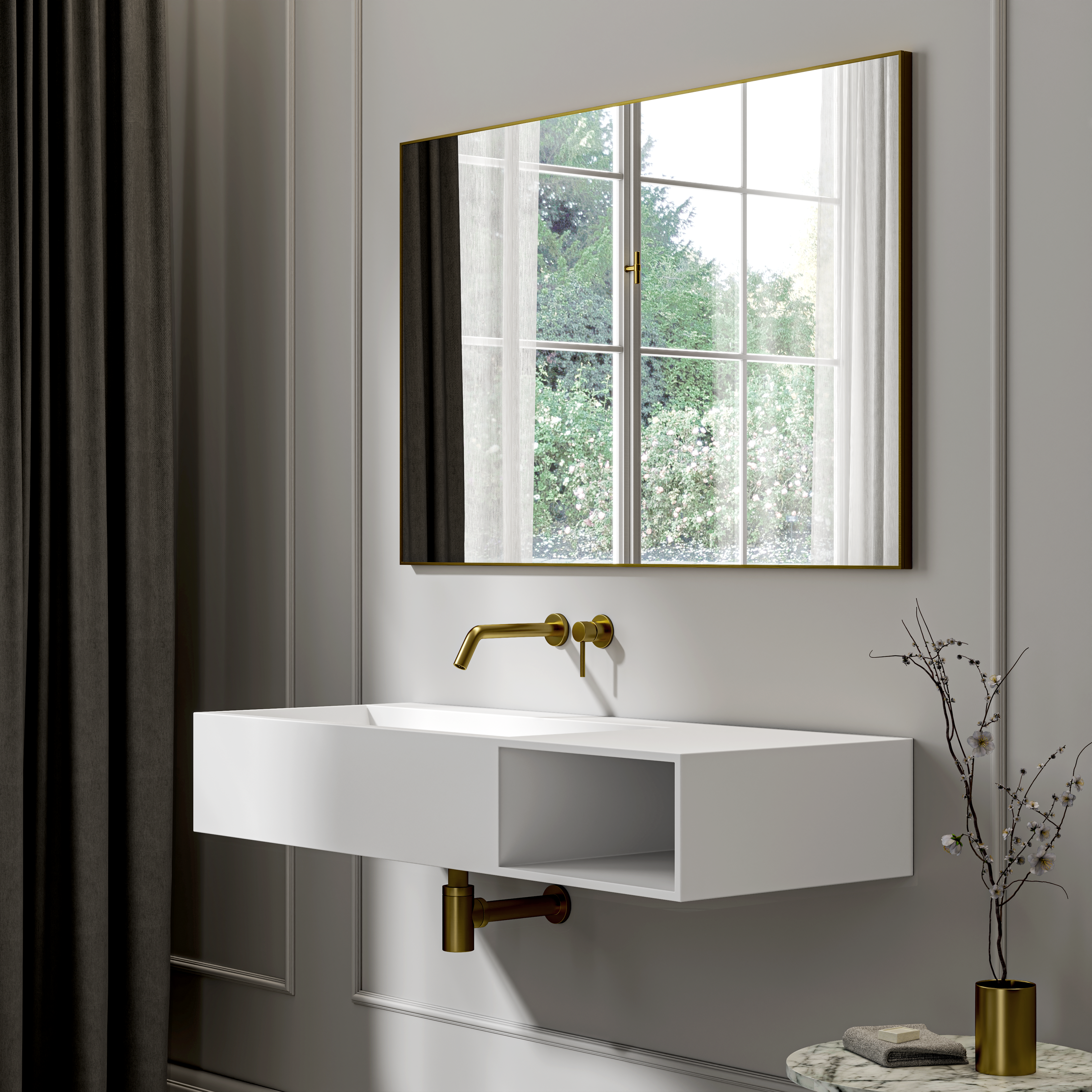 Gilbert Stone Basin Matte White 1200mm