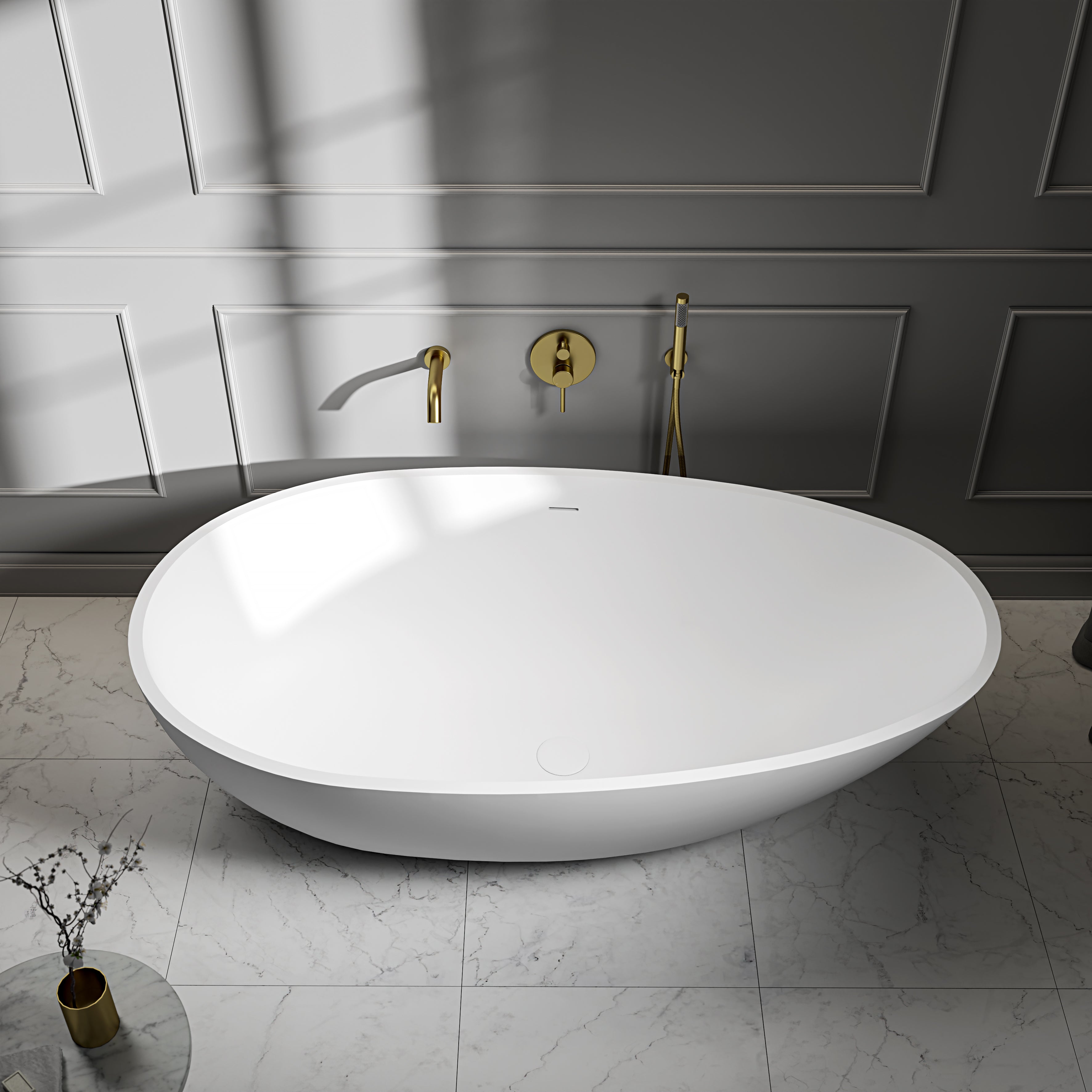 Marlow Freestanding White Stone Bath 1780mm