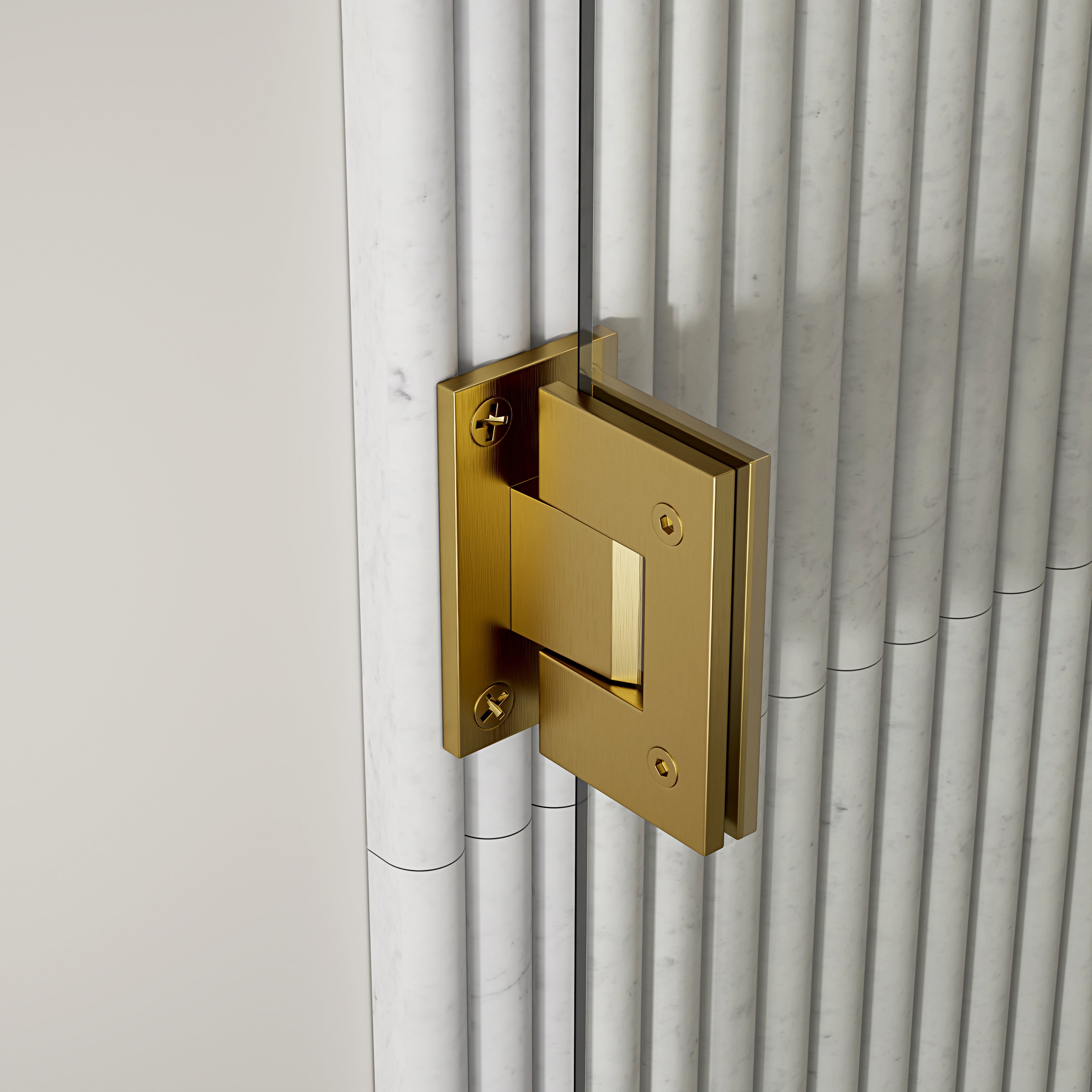 Chilton Frameless Bath Shower Screen 800mm with Brushed Gold Hinge