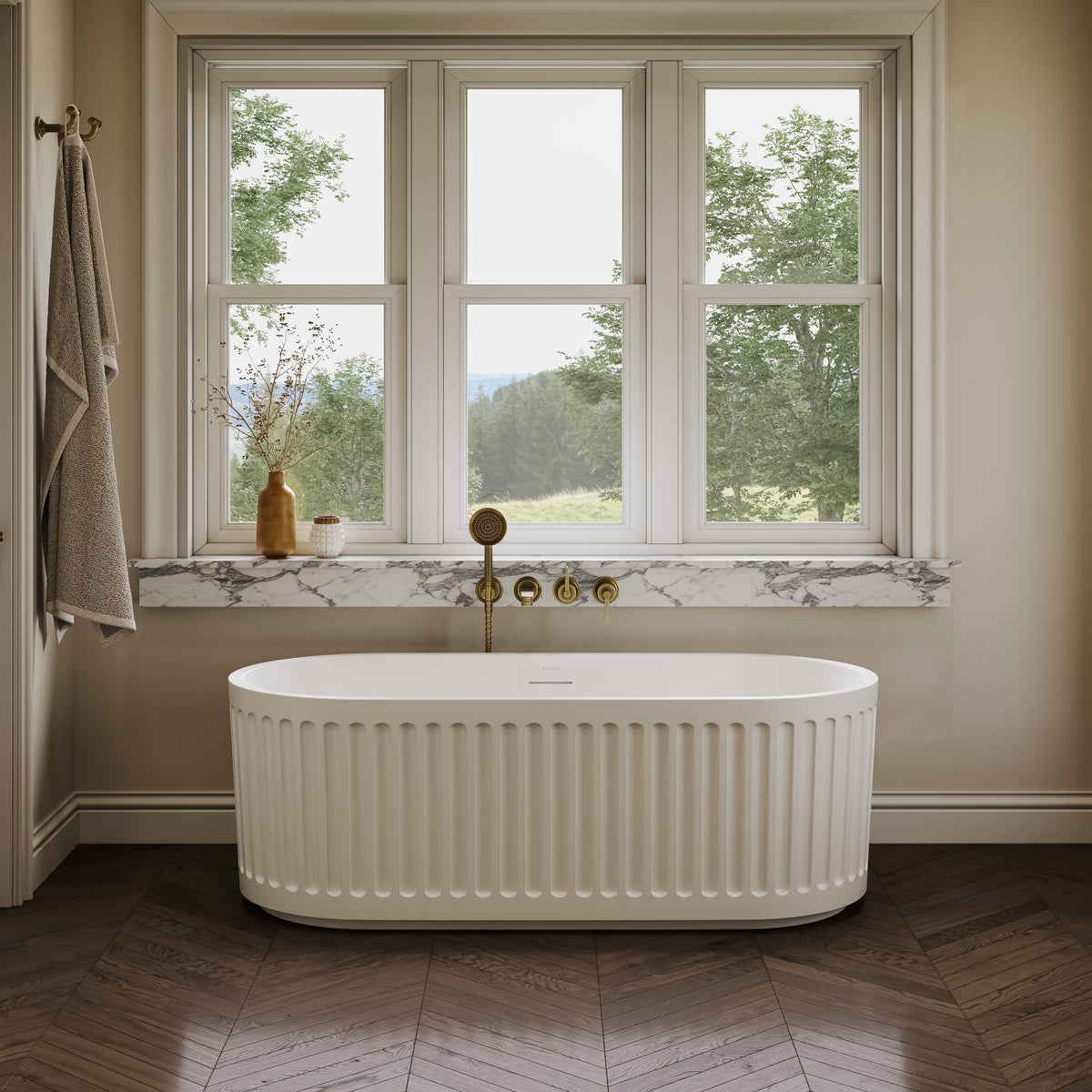 Bourdon Light White Freestanding Acrylic Bath 1700mm