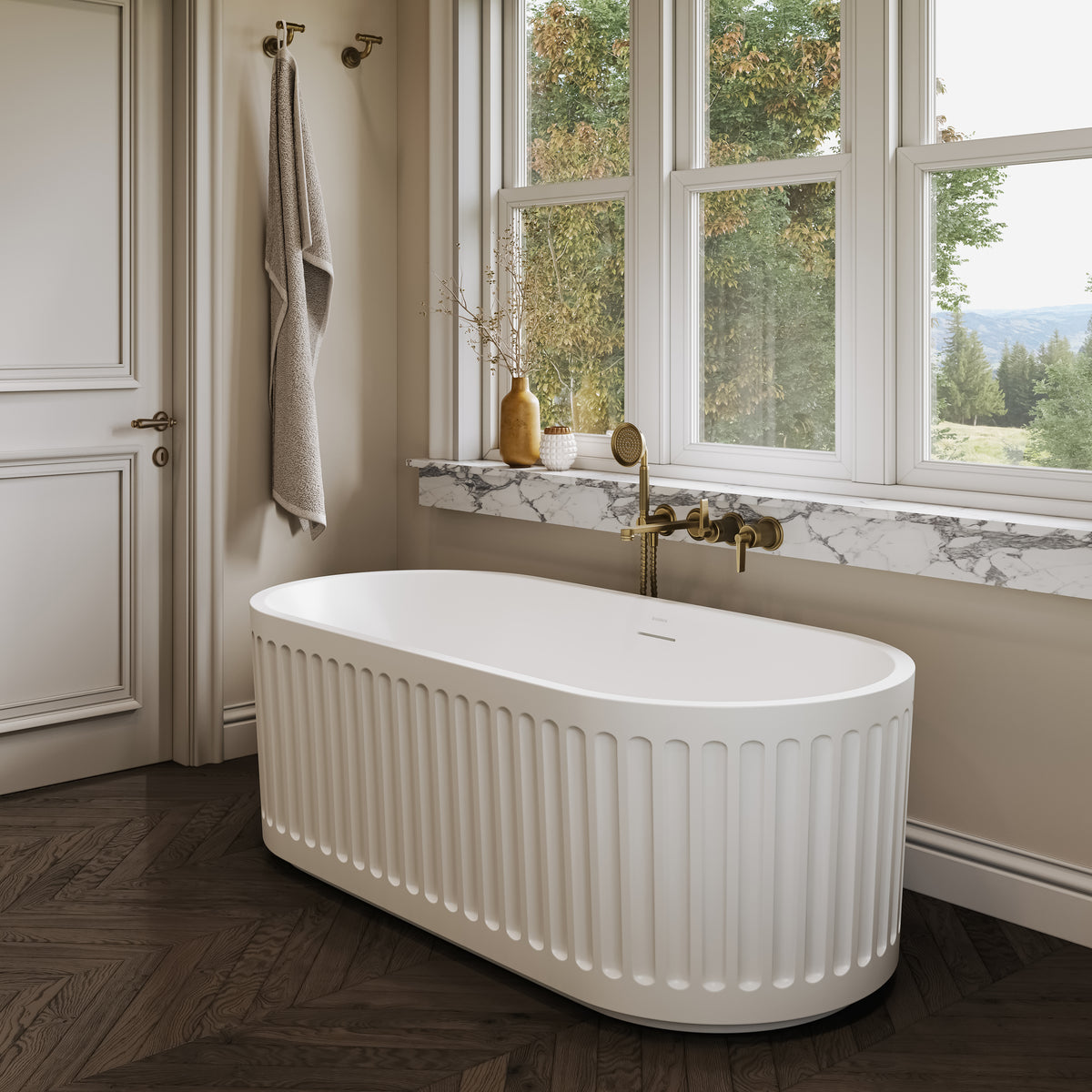 Bourdon Light White Freestanding Acrylic Bath 1700mm
